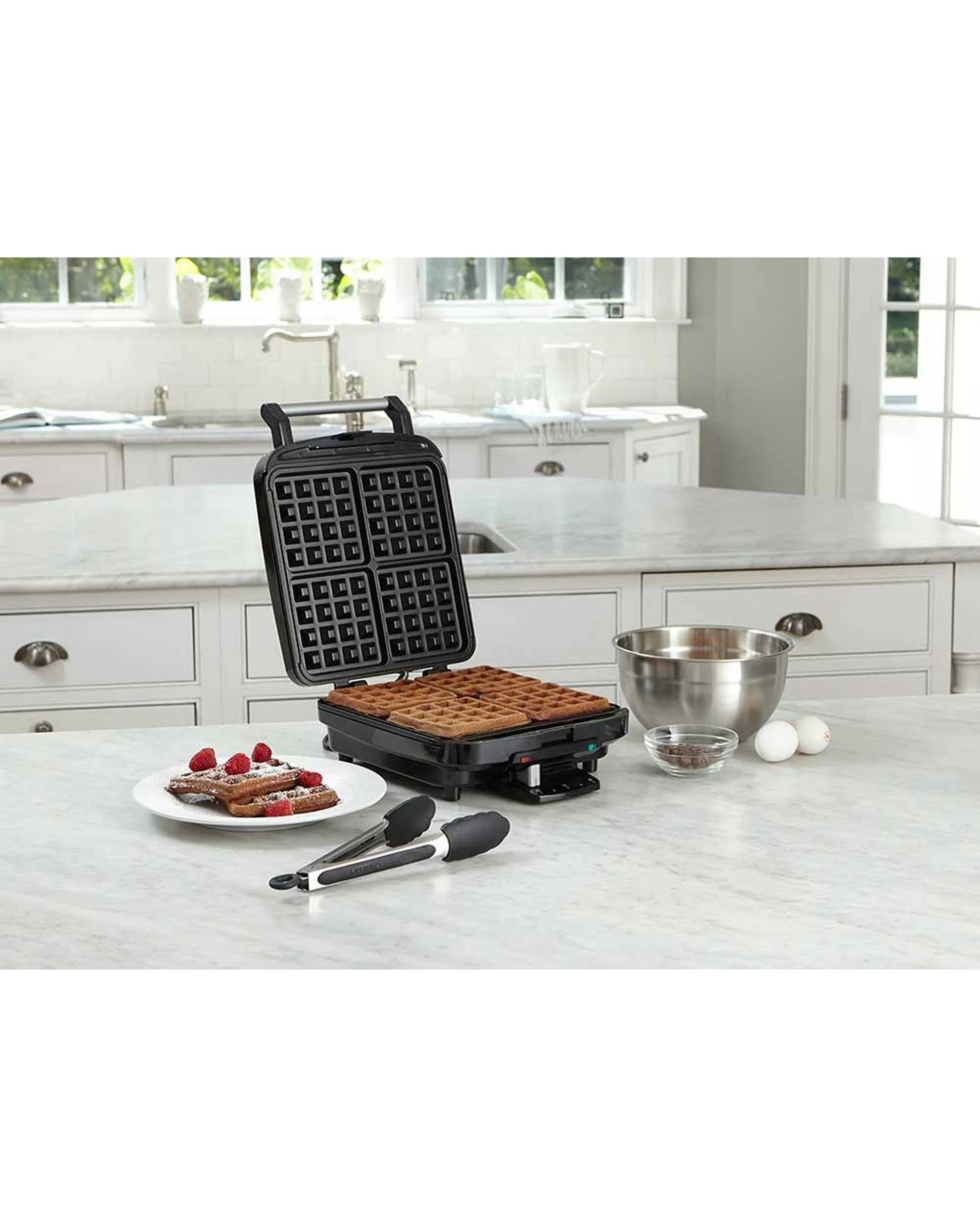 3 Cuisinart Electric Waffle Maker Brushed Stainless Steel 240V - Black, 3 of 4