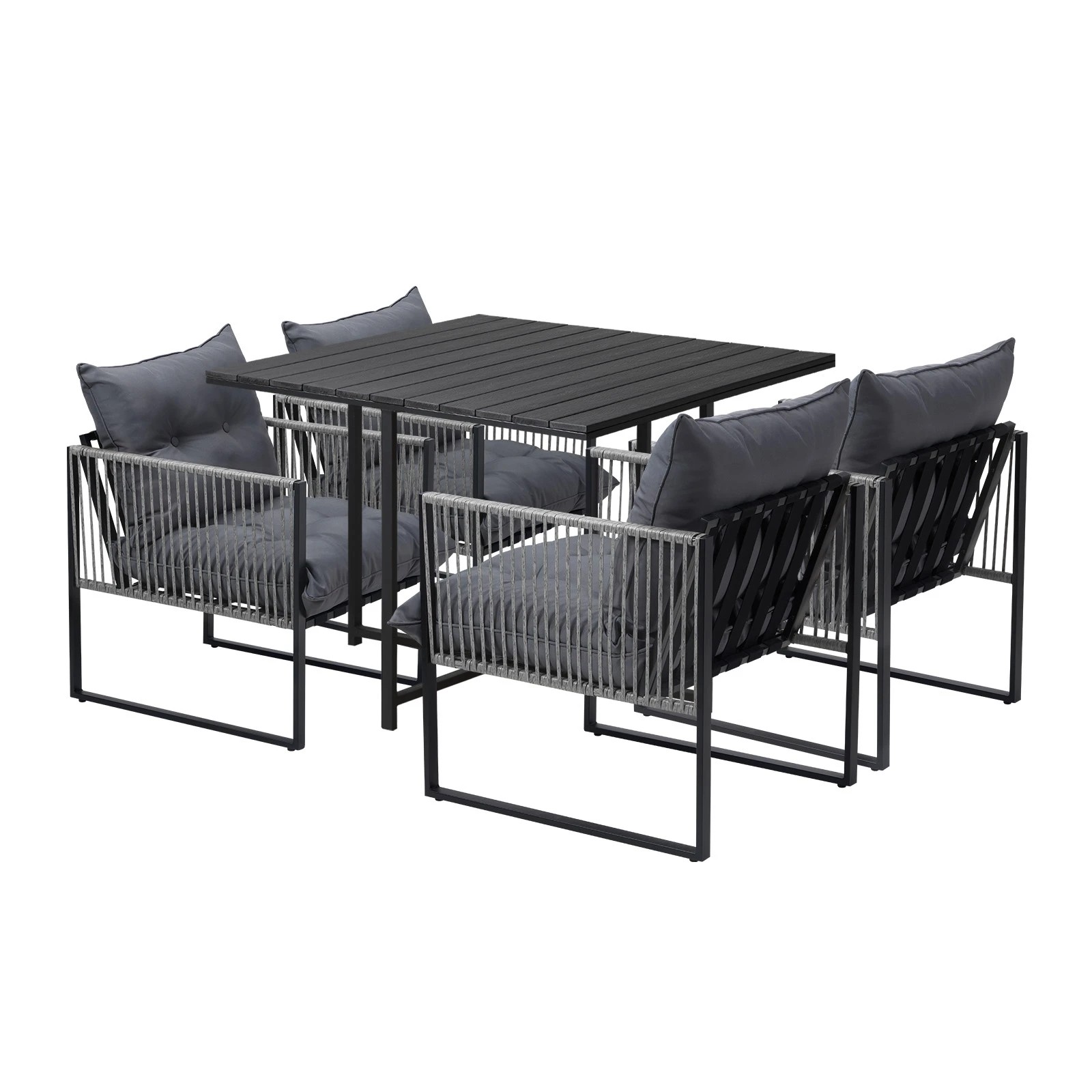 1 Livsip 5pcs Outdoor Dining Set Patio Furniture Garden Table Sofa Chairs
 - Multi, 1 of 10