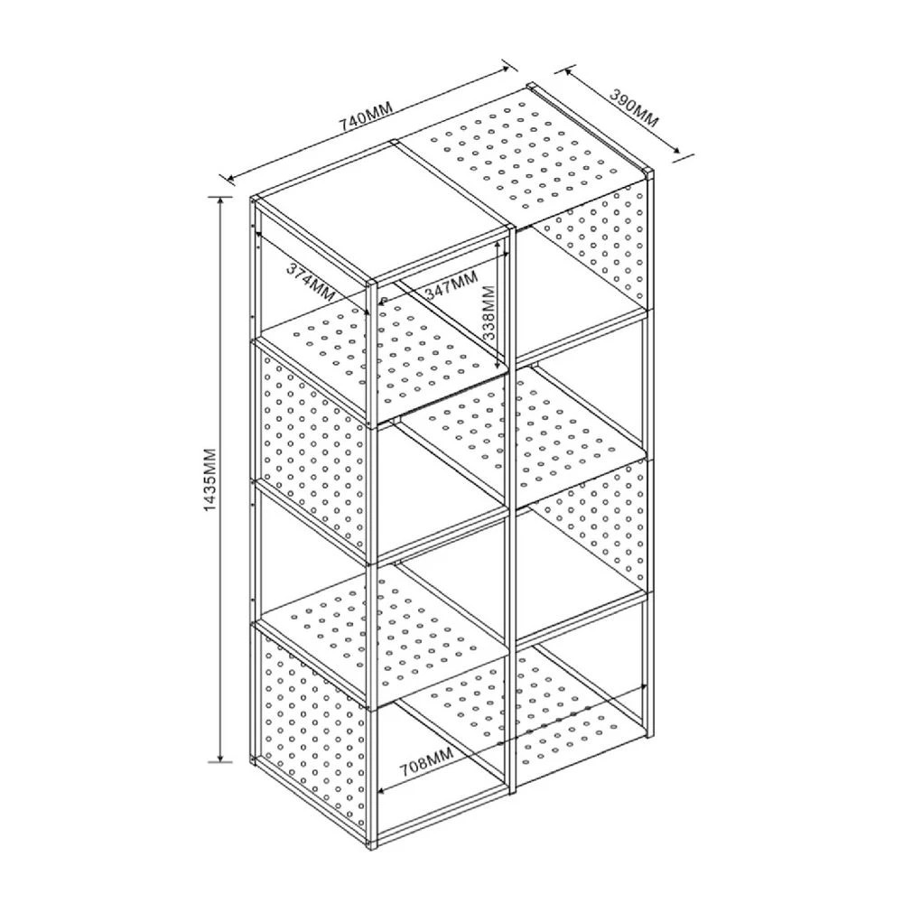 6 Stockholm 8 Cube Bookcase Walnut and Black Shelves Home Office Storage, 6 of 6