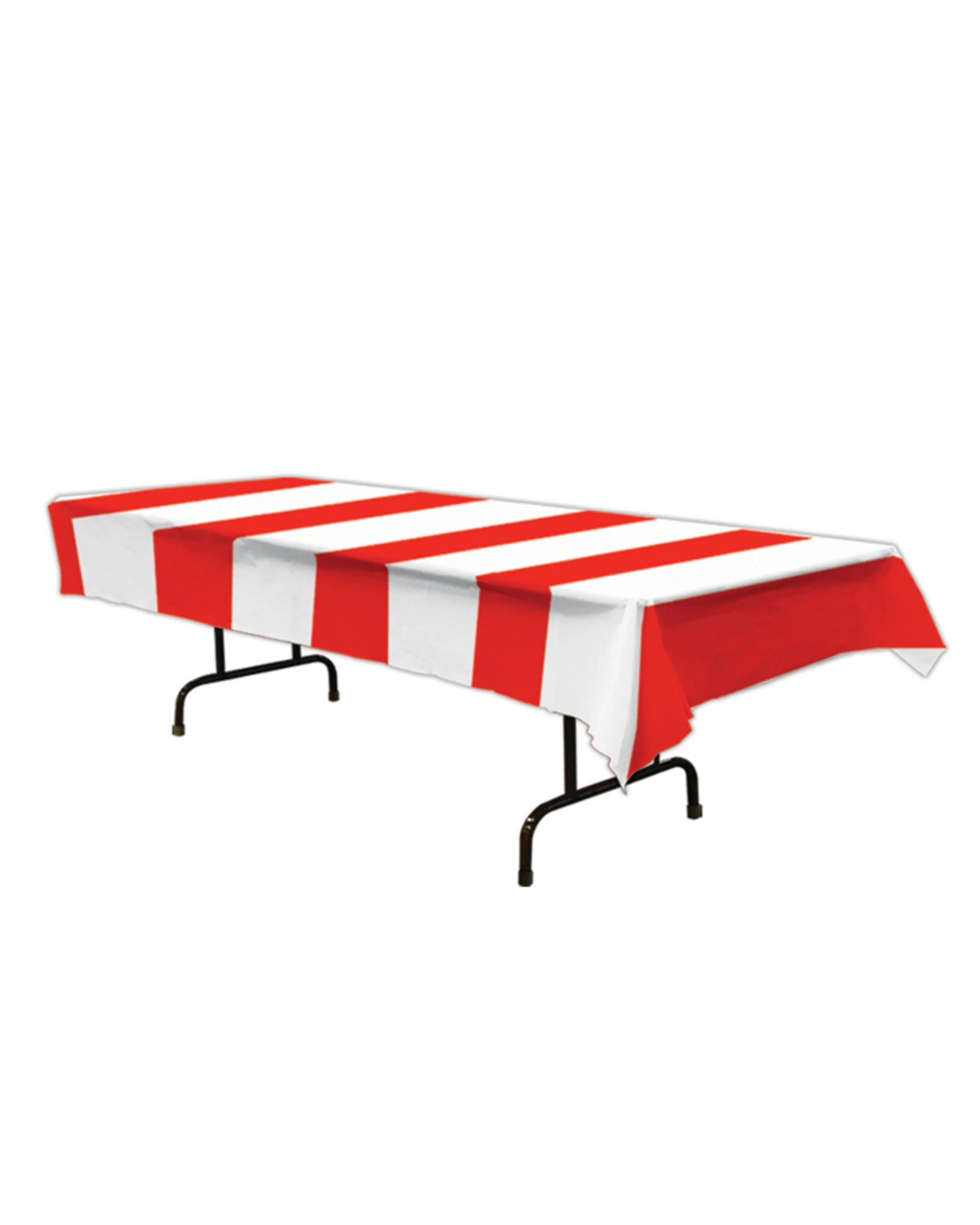 1 Beistle Plastic Tablecloth - Red and White Striped - Red/White, 1 of 1
