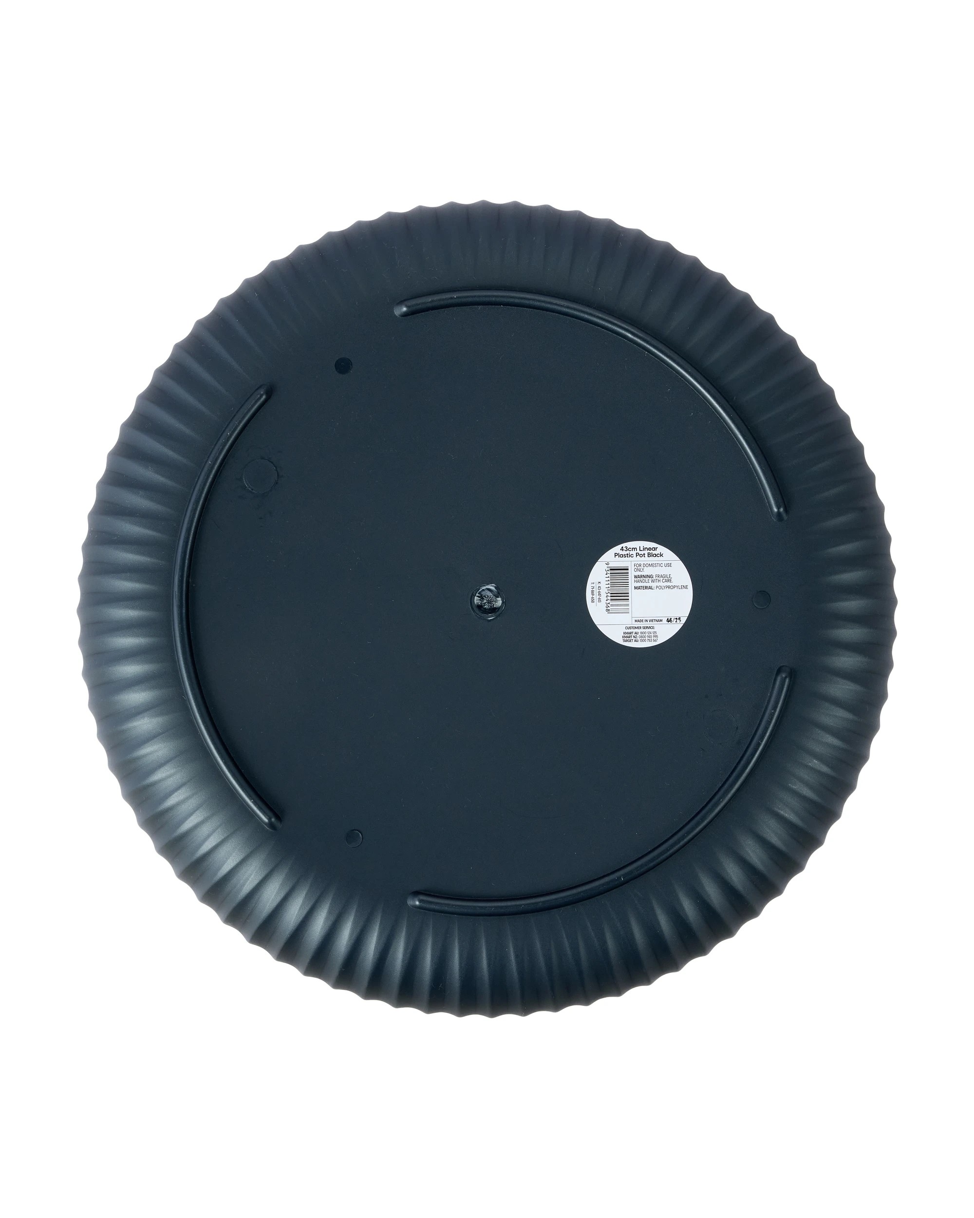 3 43cm Linear Plastic Pot - Black, 3 of 3