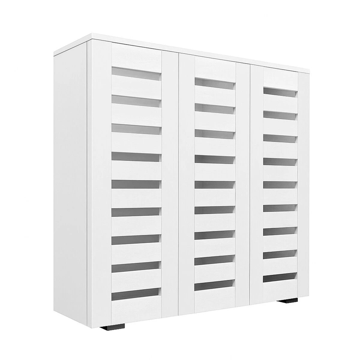 1 LUXSUITE Shoe Rack Storage Cabinet Wooden Narrow Slim Hallway Entryway Footwear Organiser Cupboard Unit 30 Pairs 3 Door, 1 of 4