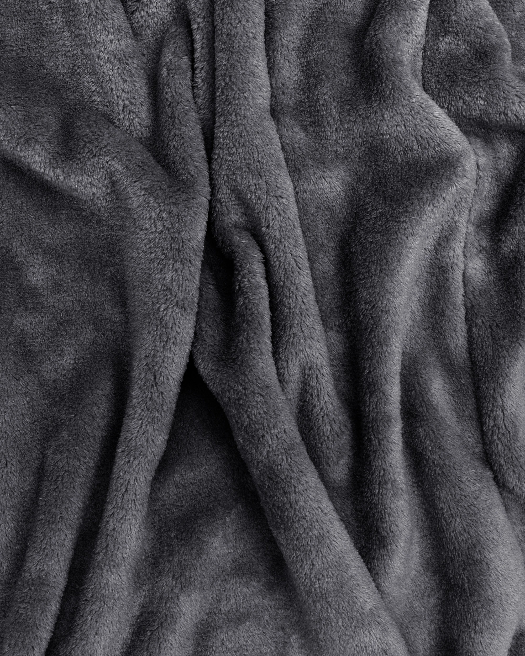 3 Bambury Soft Microplush Coral Fleece Bathrobe Dressing Gown Size Medium/Large - Charcoal, 3 of 4