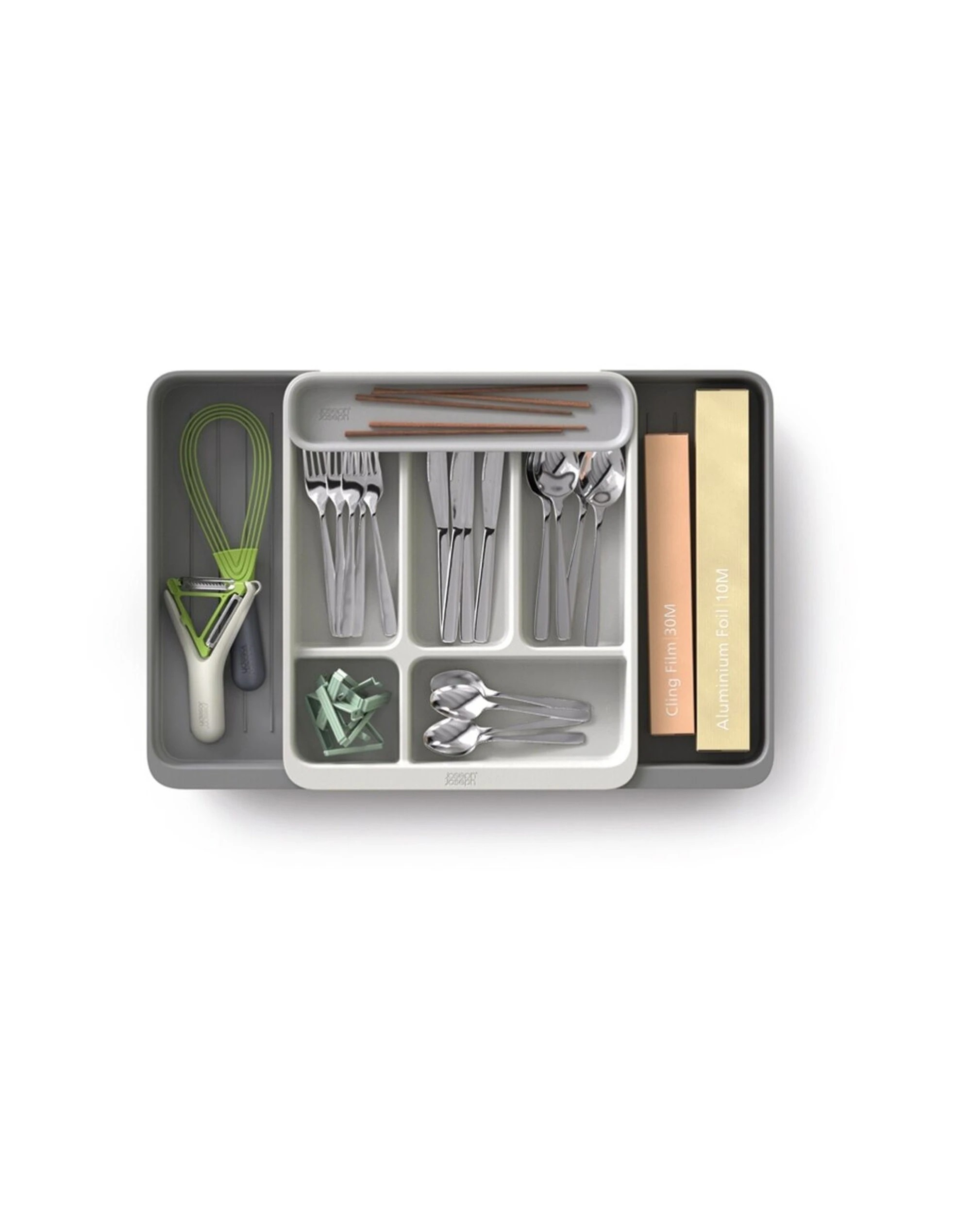 4 Joseph Joseph DrawerStore Expanding Cutlery Tray Kitchen Storage Organiser Stone - Beige, 4 of 7