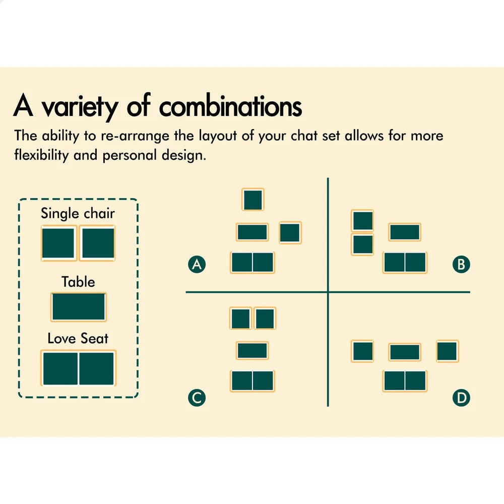 10 Alfordson Outdoor Furniture 4PCS Garden Patio Chairs Table Set Wicker - Mixed Grey, 10 of 10