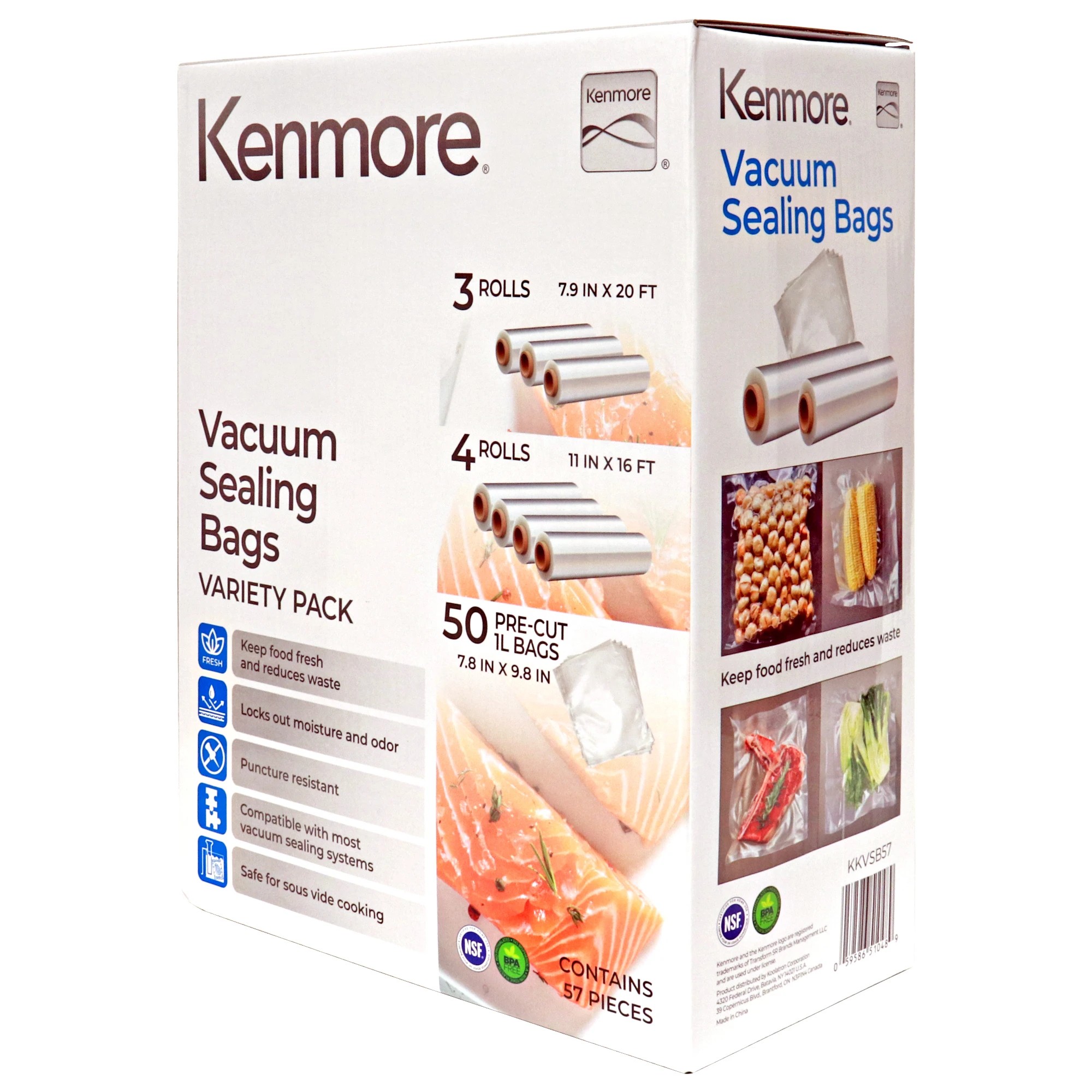 1 Kenmore Vacuum Sealer Bag Roll Variety Pack 57Pc - White, 1 of 3
