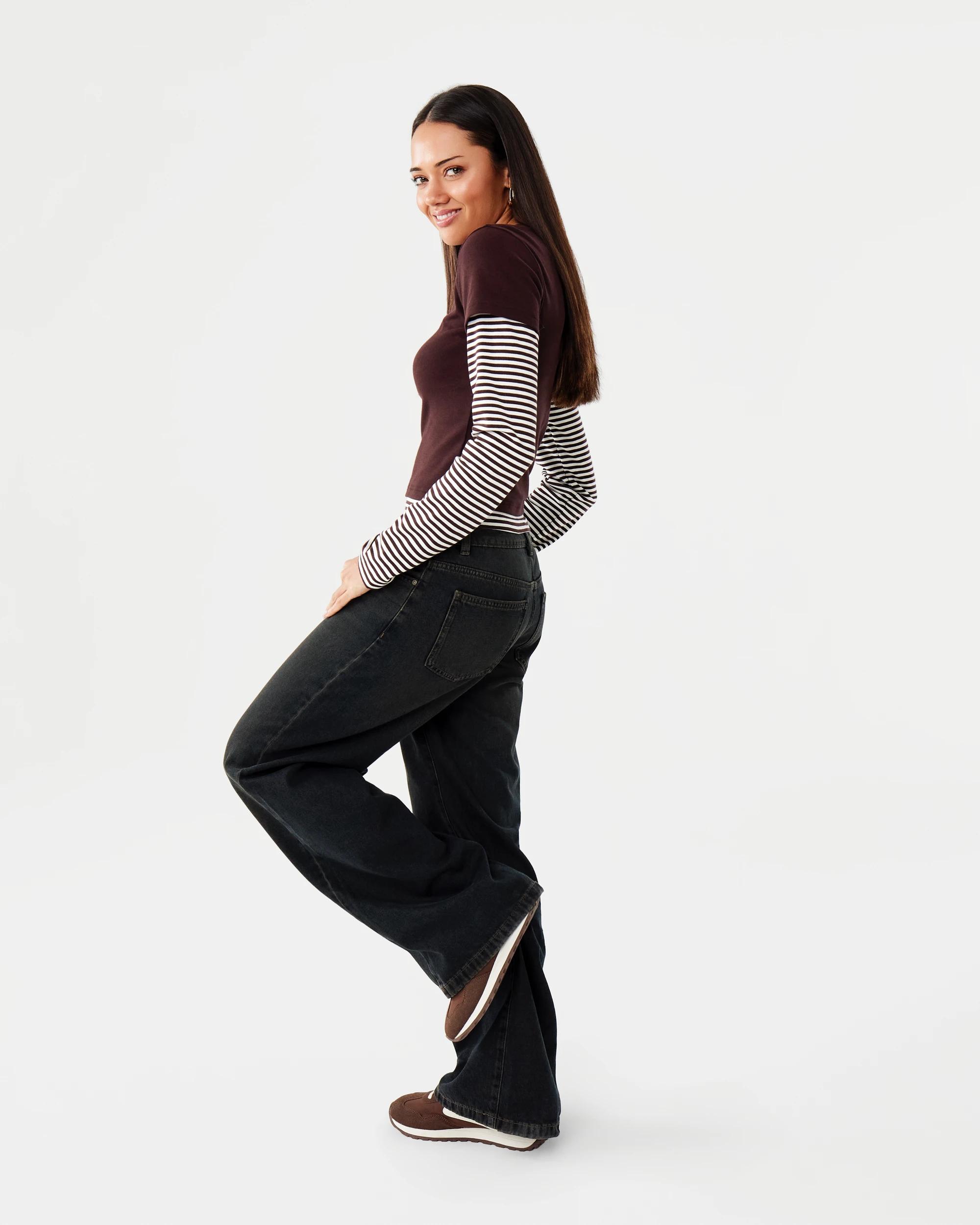 3 Long Sleeve Double Layer Top Choc Plum, 3 of 8