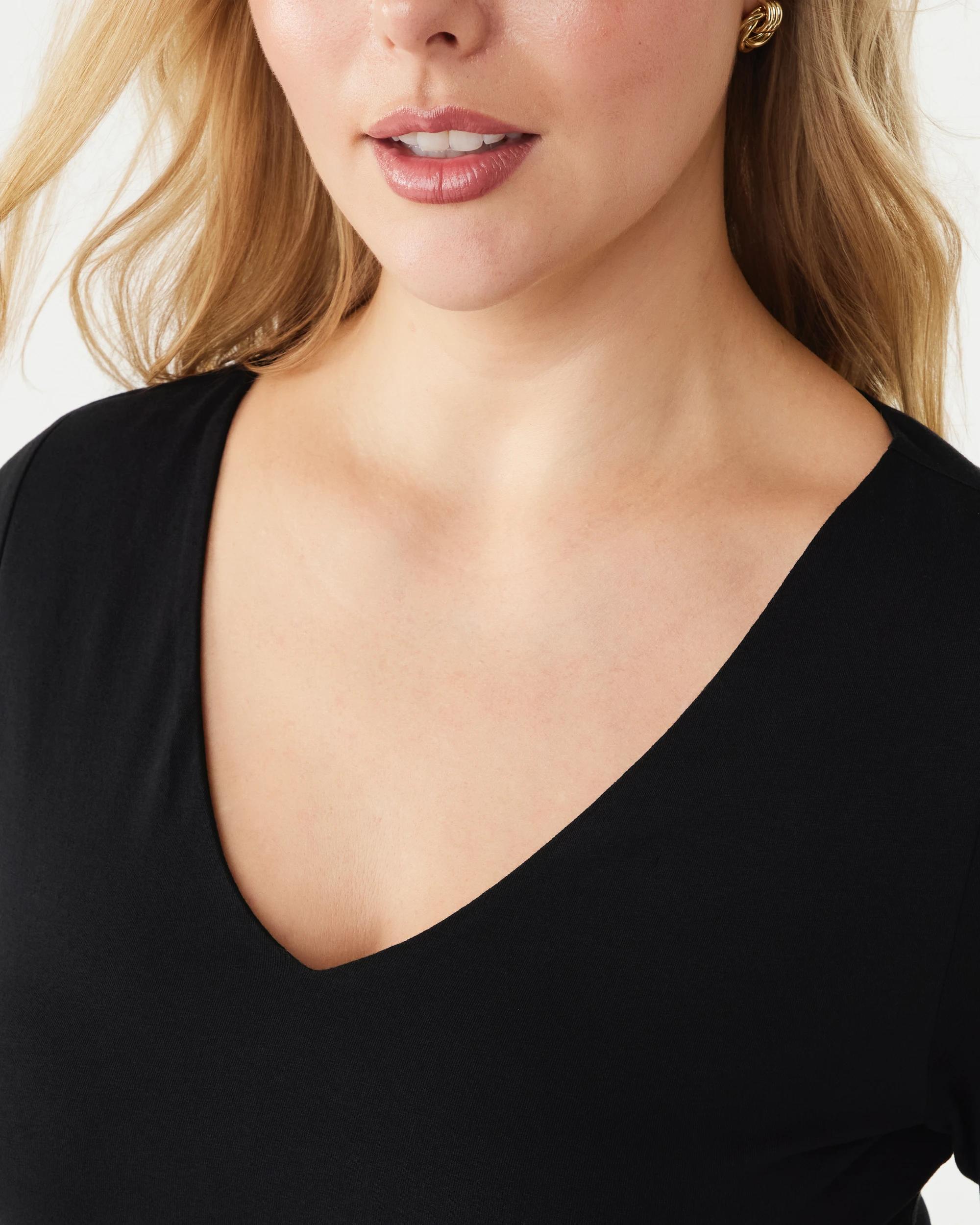 6 Long Sleeve V-Neck Top Black, 6 of 6