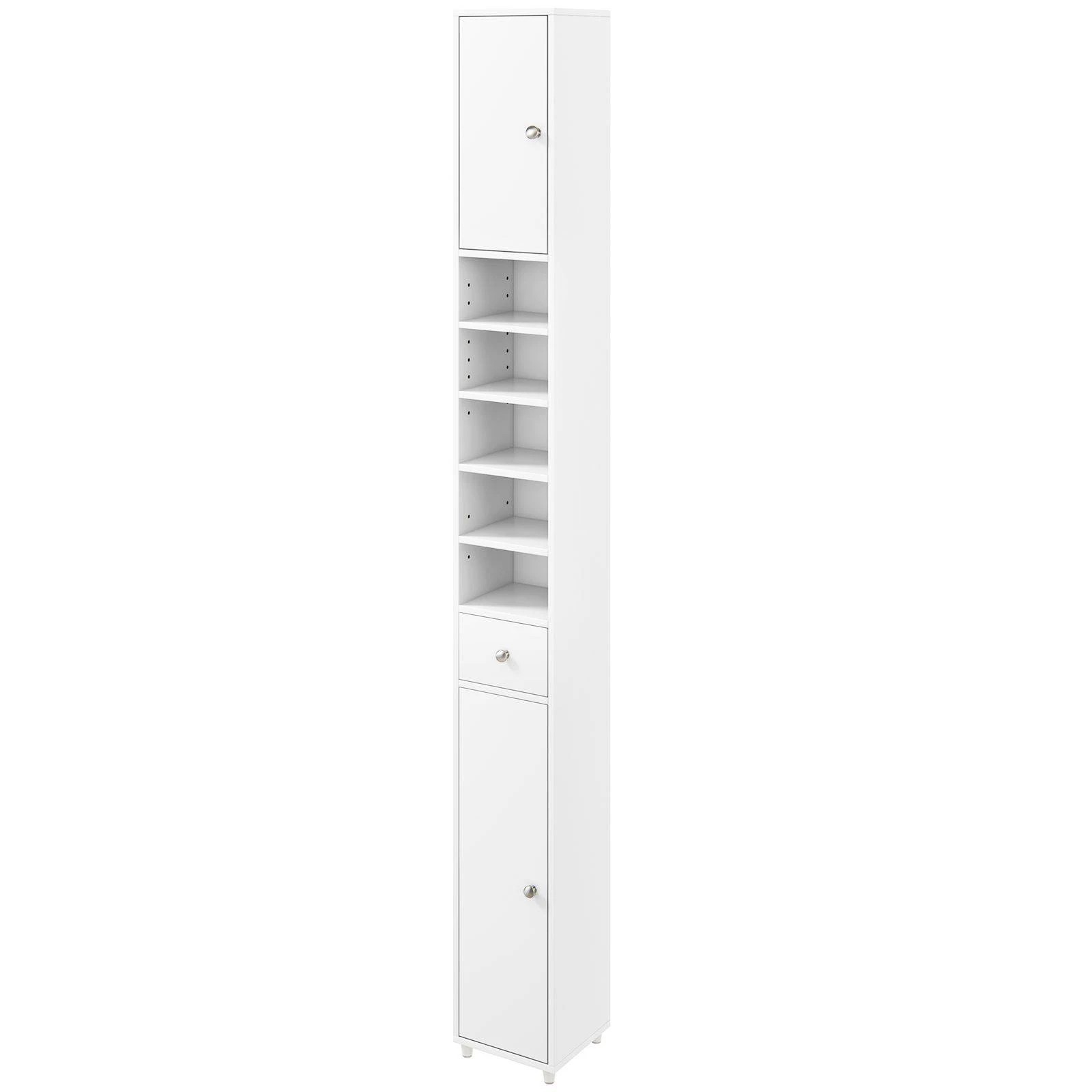 1 Costway 1.8M Slim Bathroom Cabinet Storage Organizer Kitchen Cupboard Sideboard - White, 1 of 2