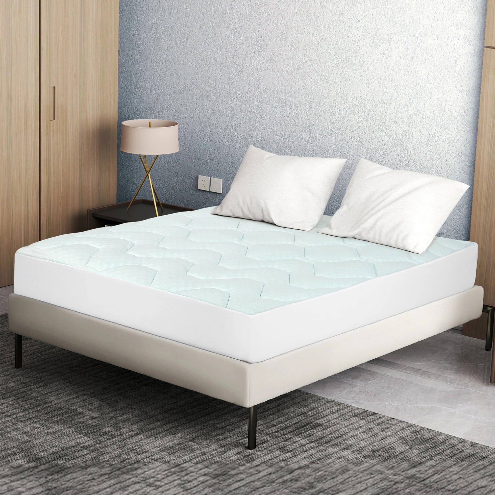 8 Dreamz Mattress Topper Pillowtop Memory Foam Bamboo Cover Bed Protector King, 8 of 9