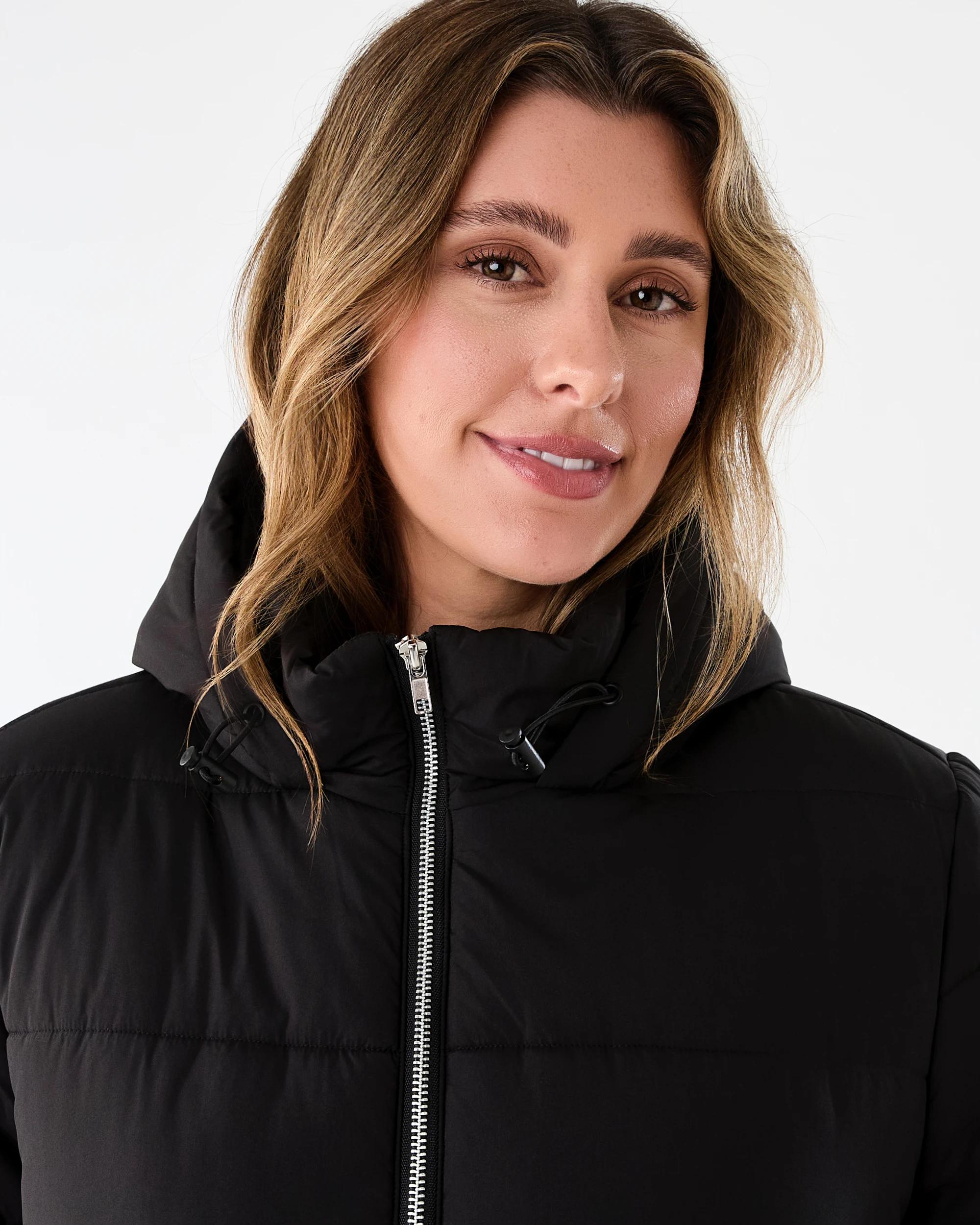 5 Mid Length Puffer Jacket Black, 5 of 7