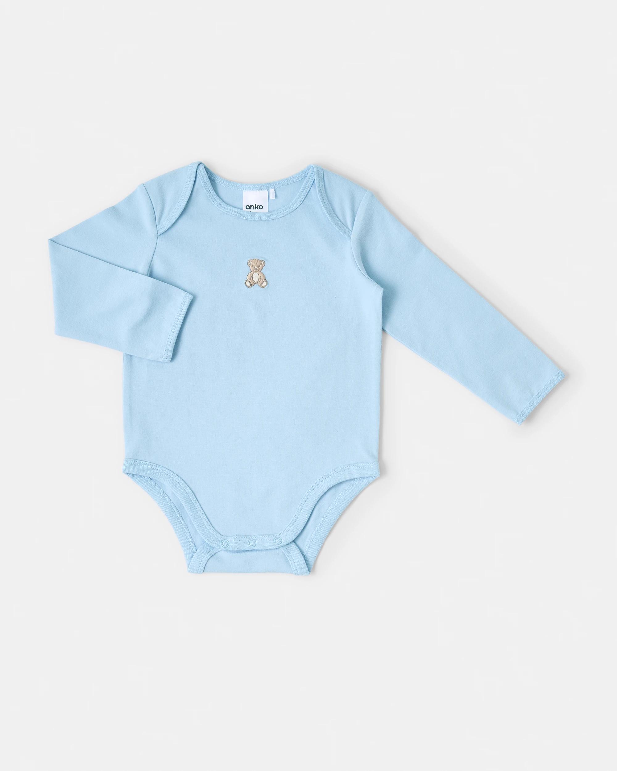 3 2 Piece Cotton Long Sleeve Newborn Set Blu Bear, 3 of 6
