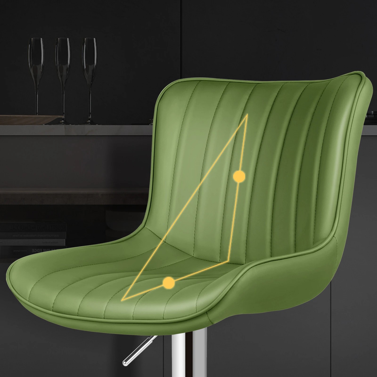 5 Alfordson 2x Bar Stools Bar Chairs Avocado - Green, 5 of 10