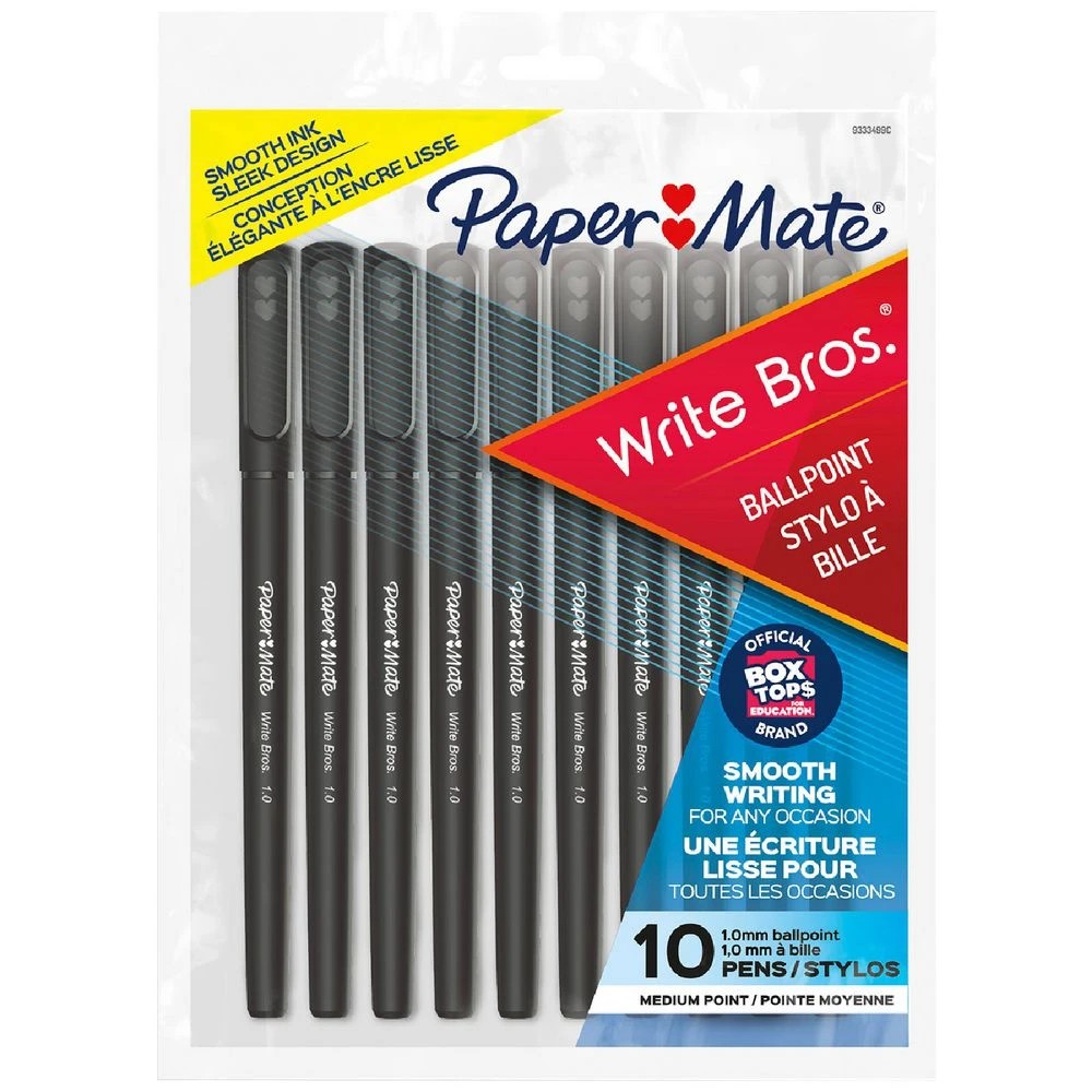 1 Paper Mate Write Bros Ballpoint Pens Black 10 Pack, 1 of 6