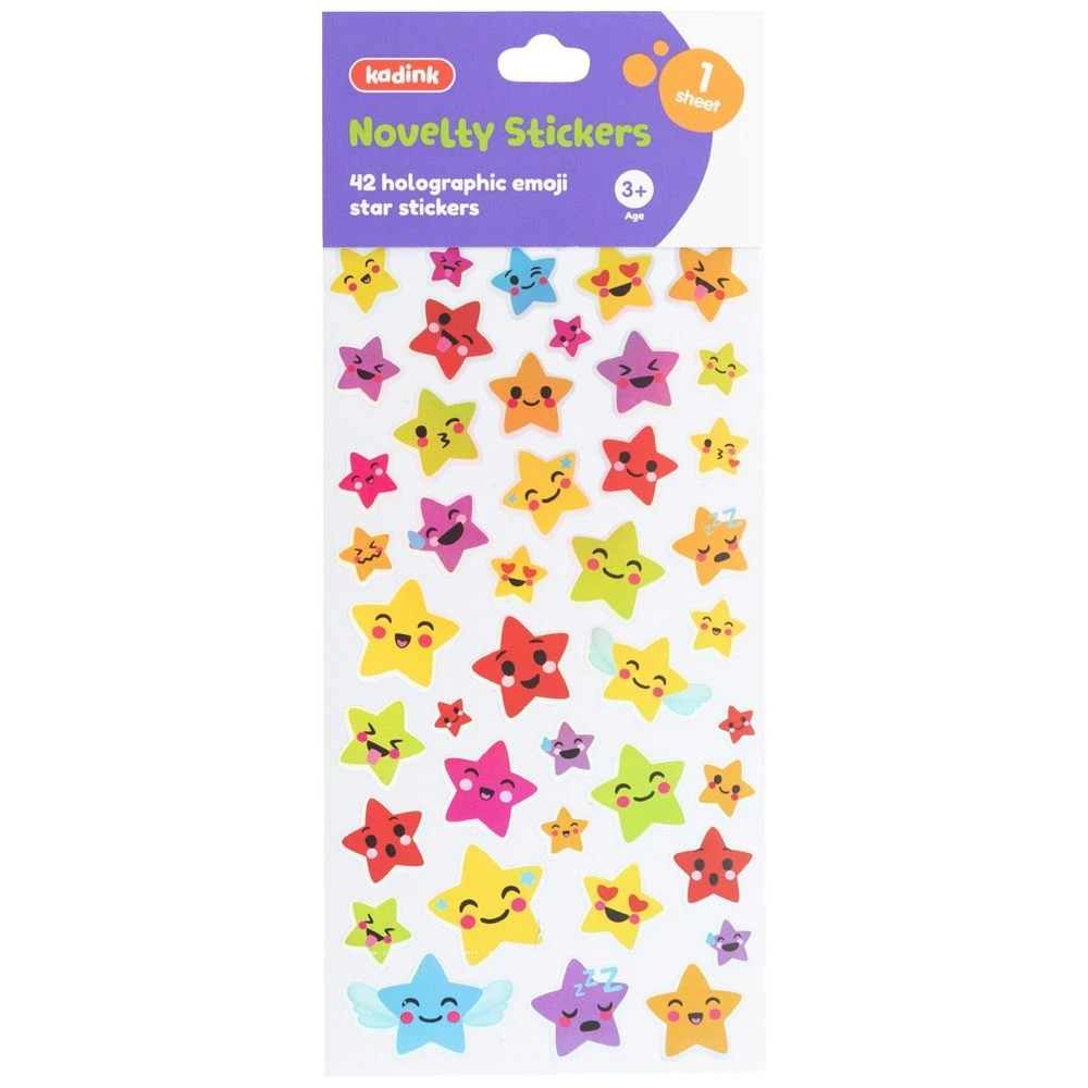 1 Kadink Holographic Sticker Sheet Emoji Star Design, 1 of 1
