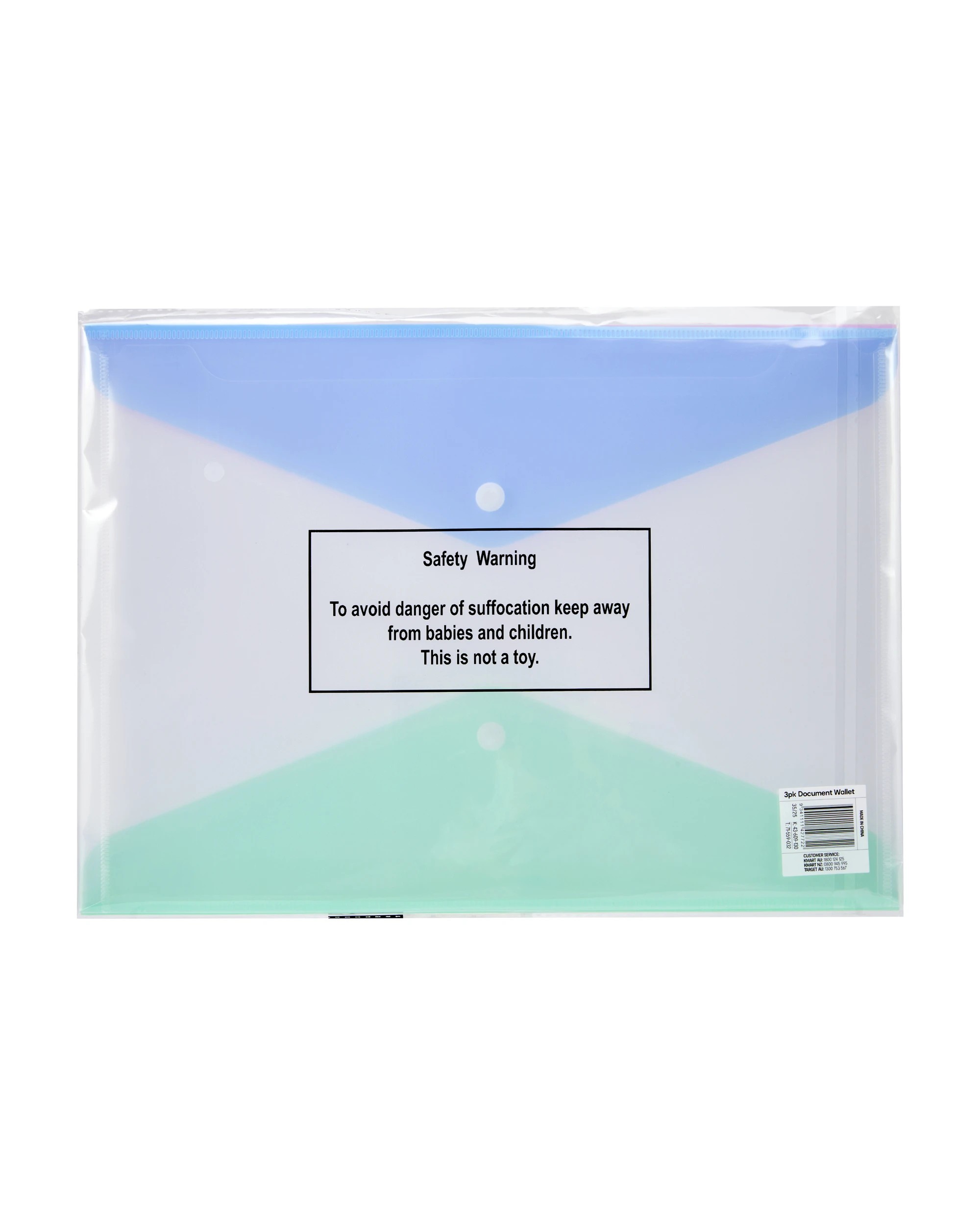 7 3 Pack A4 Button Document Wallet - Colour, 7 of 7