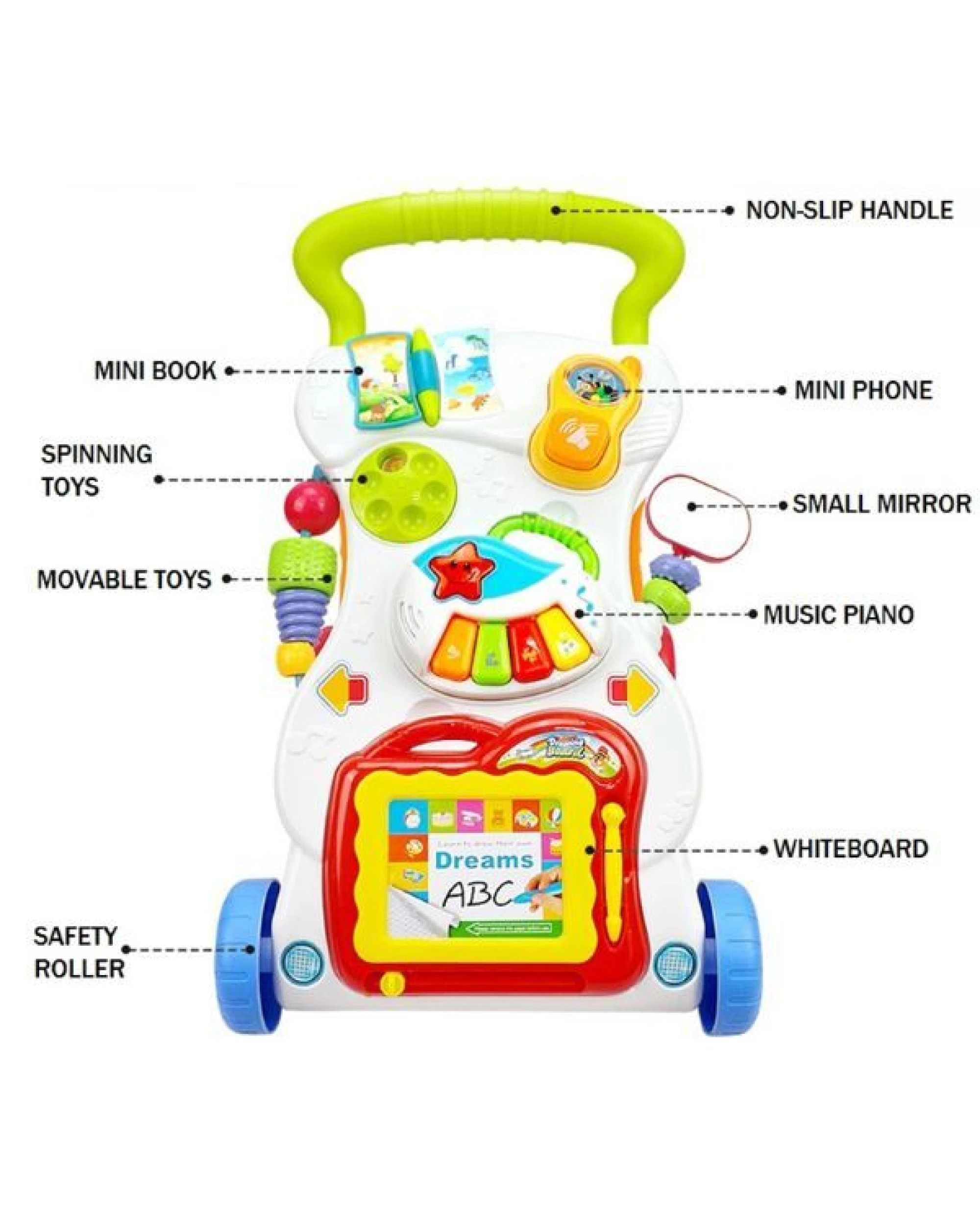 4 BR Toys Baby Push Walker Activity Centre with Music and Balance Features, 4 of 4