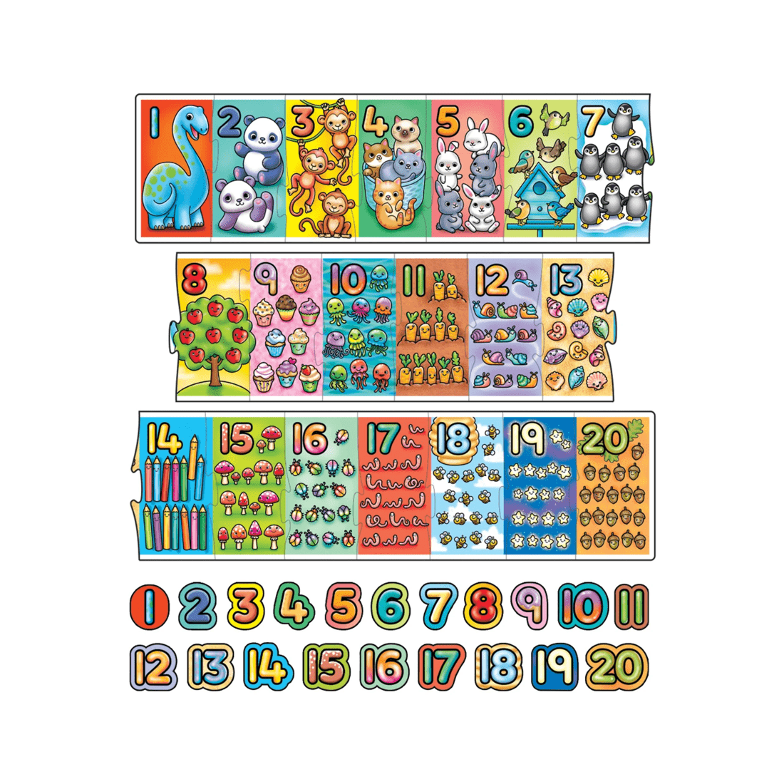 2 Orchard Toys Giant Number Extra Long 20 Piece Jigsaw Puzzle, 2 of 4