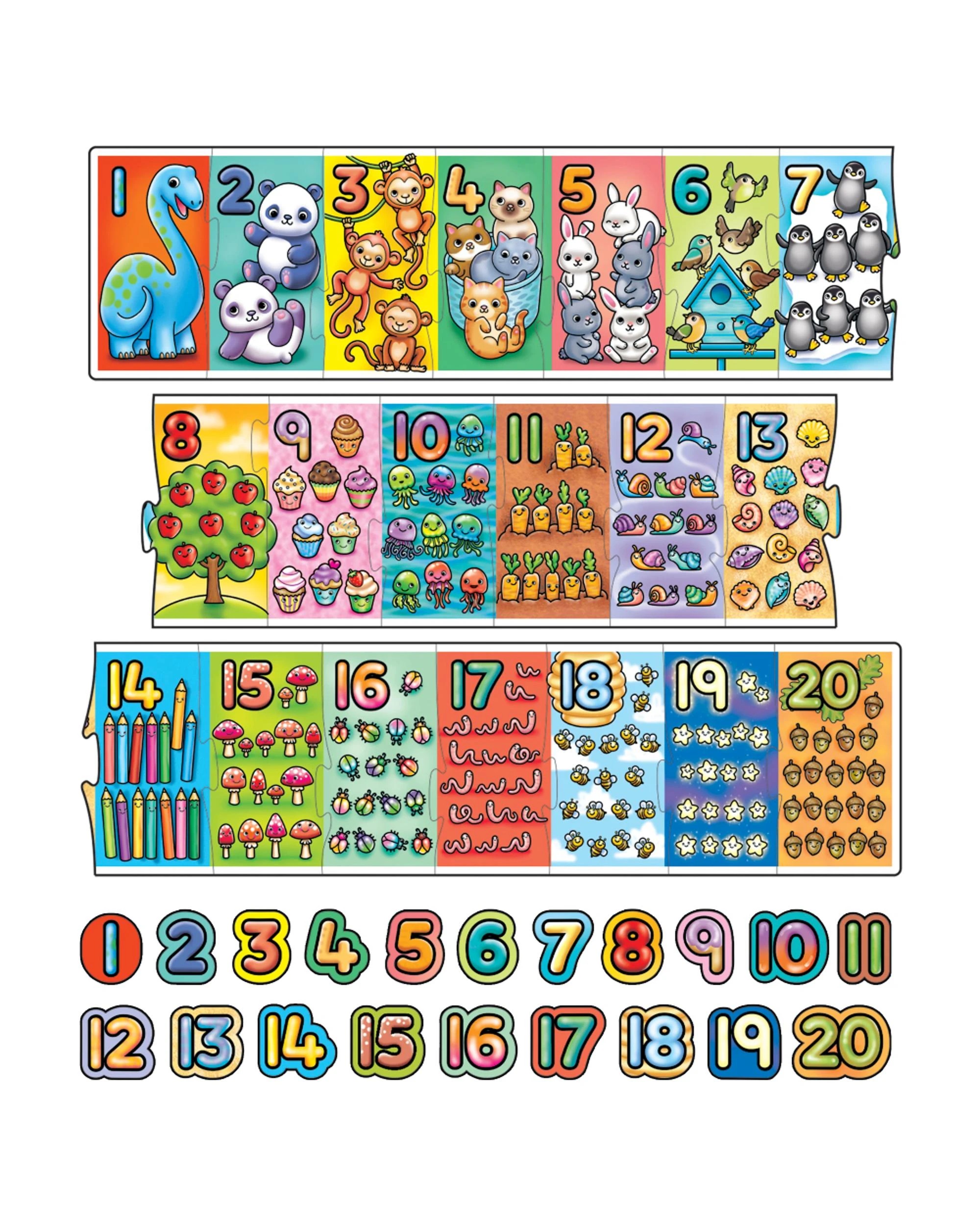 2 Orchard Toys Giant Number Extra Long 20 Piece Jigsaw Puzzle, 2 of 4