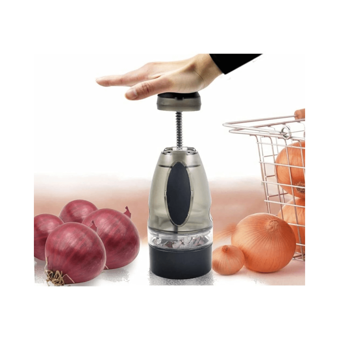 2 BR Home Vegetable Chopper and Garlic Slicer with Push Cutter Design, 2 of 3