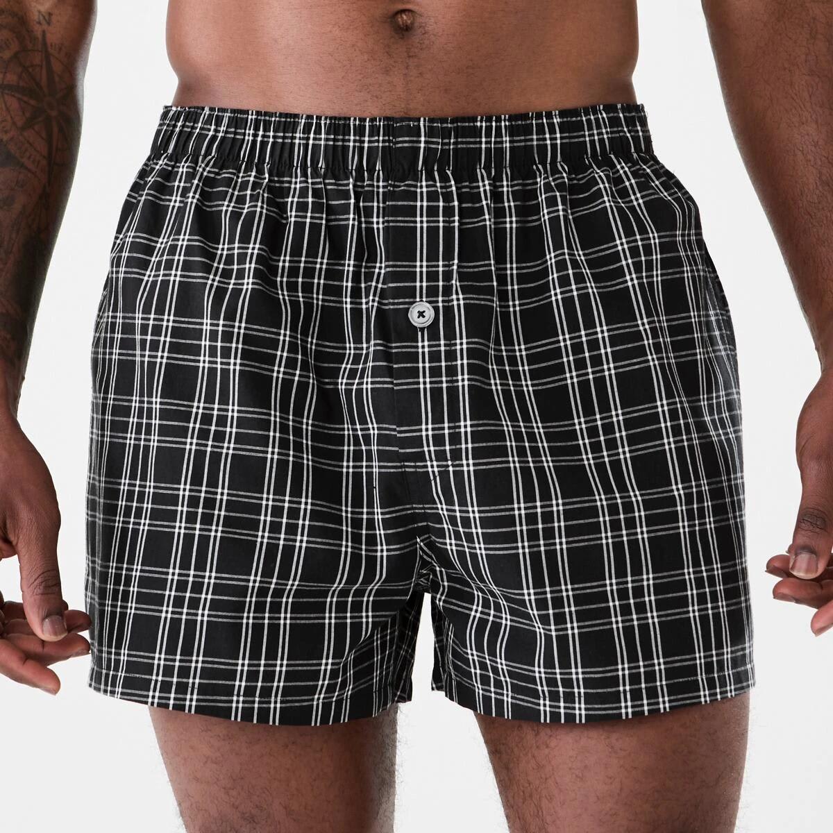 2 3 Pack Alpha Classic Woven Boxers MULTI CHECKS, 2 of 8