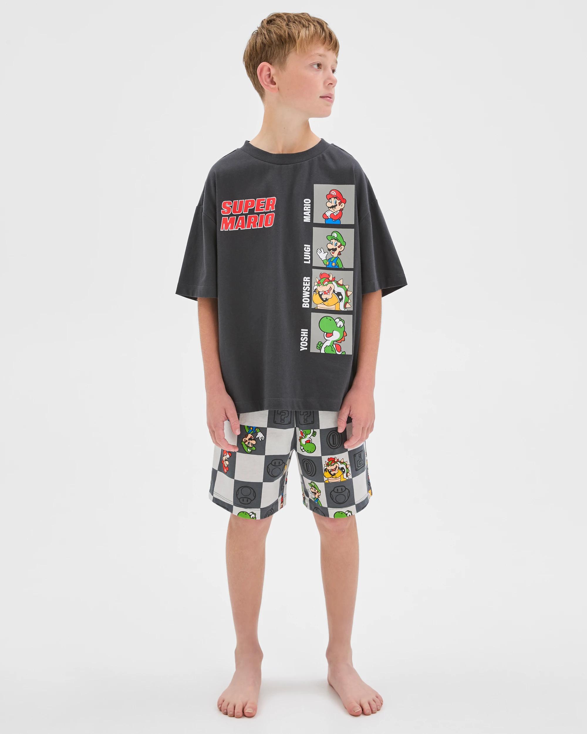 2 Super Mario Australian Cotton Older Boys Oversized Knit Pyjama Set MARIO, 2 of 7
