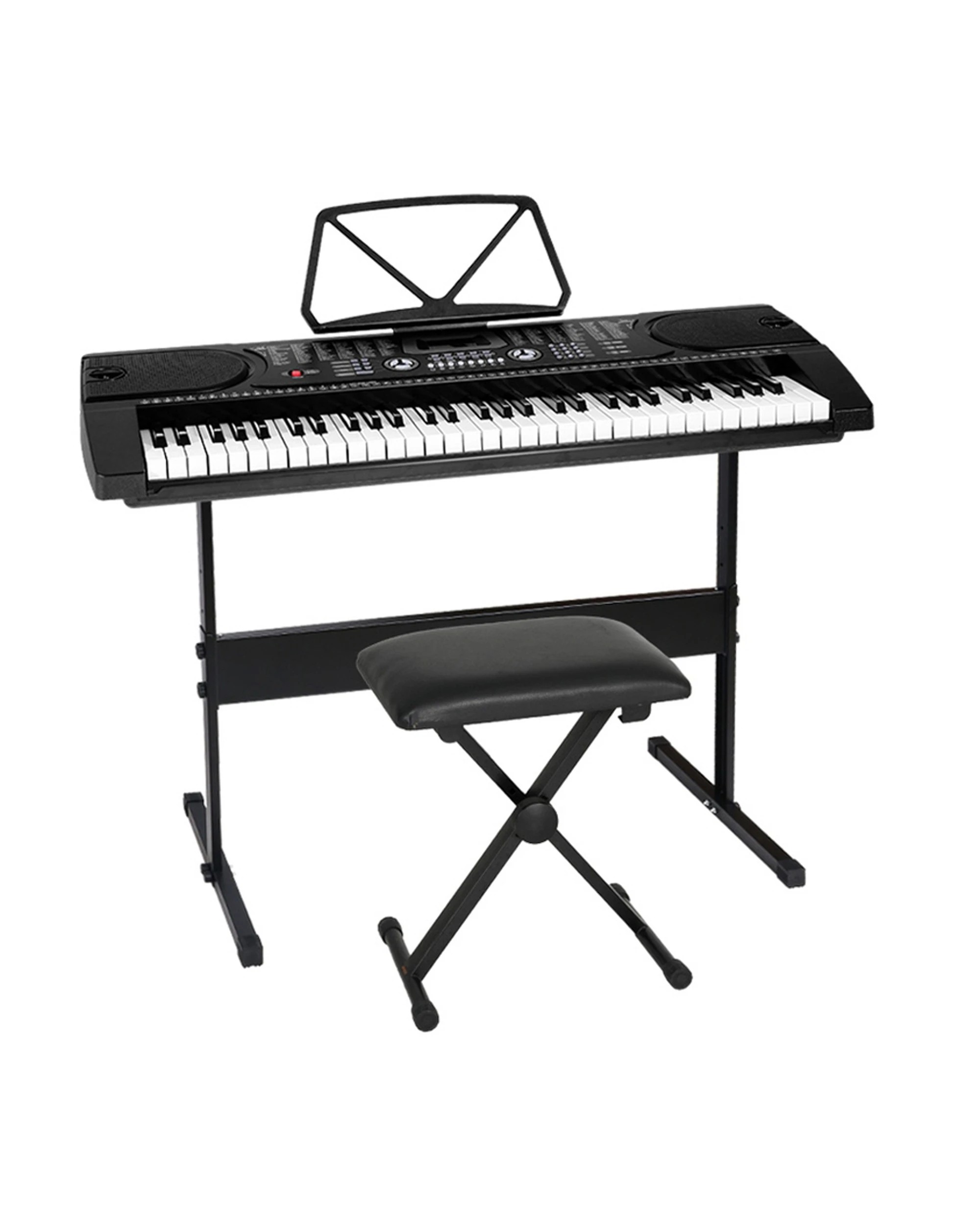 1 Alpha 61 Keys Electronic Piano Keyboard Digital Electric w/ Stand Stool - Black, 1 of 6