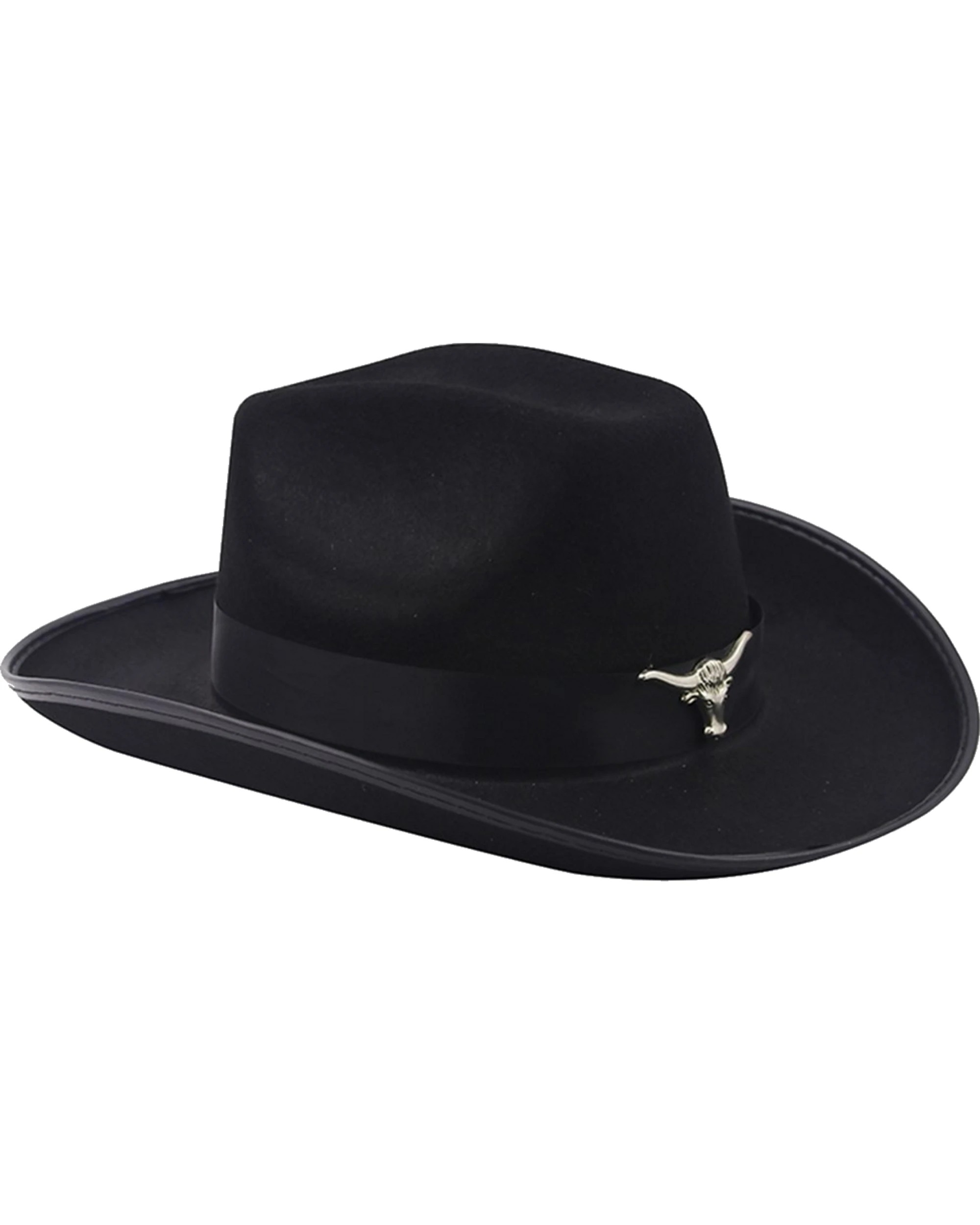 1 Adult Black Texas Longhorn Cowboy Hat - Black, 1 of 1