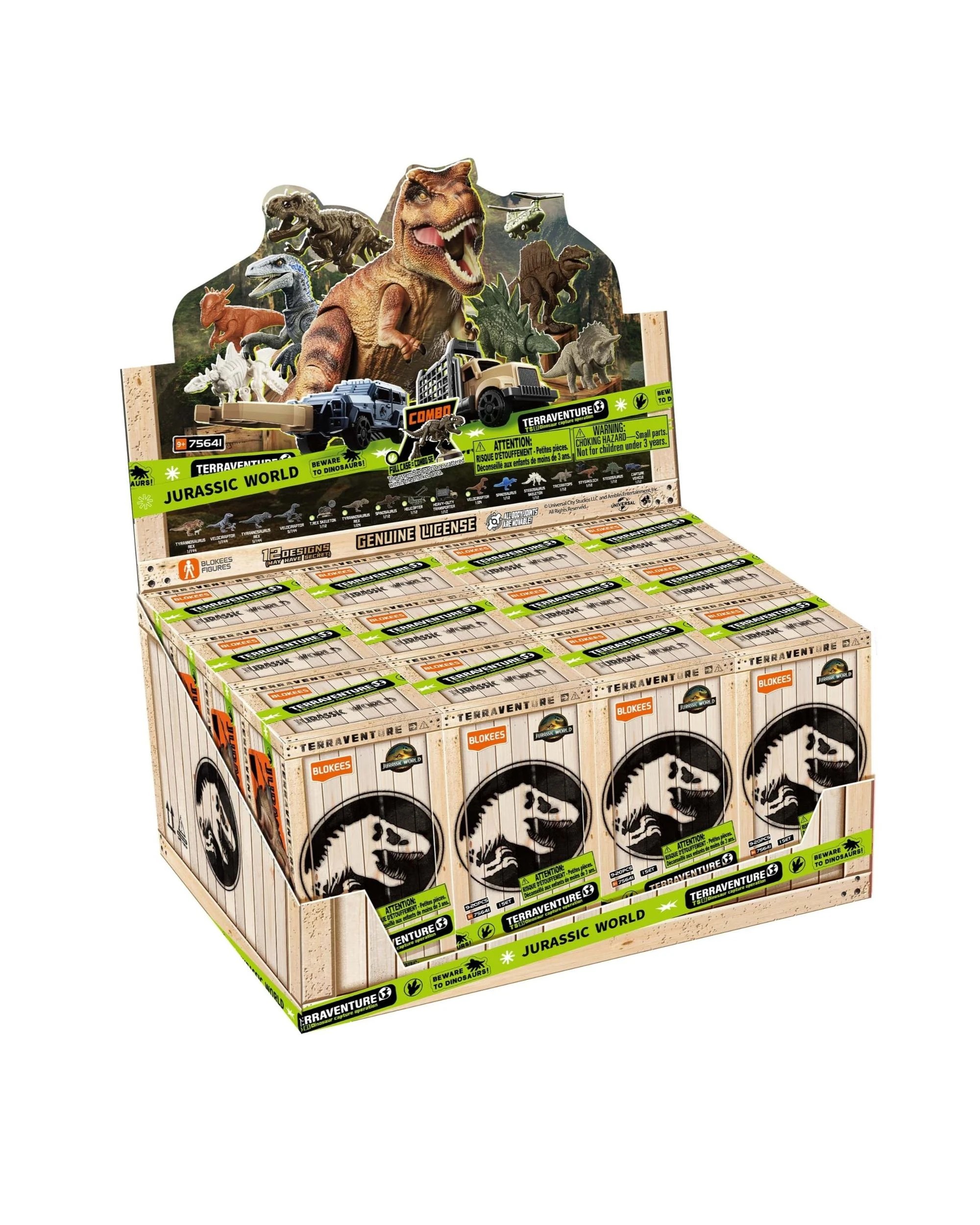 1 Blokees Jurassic World Terraventure Model Kit Blind Box Full Case Set of 12, 1 of 10