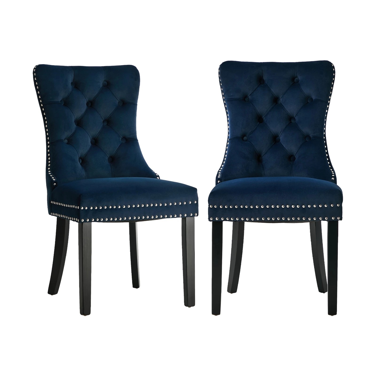 7 Oikiture 4x Velvet Dining Chairs Upholstered French Provincial Tufted - Blue, 7 of 10
