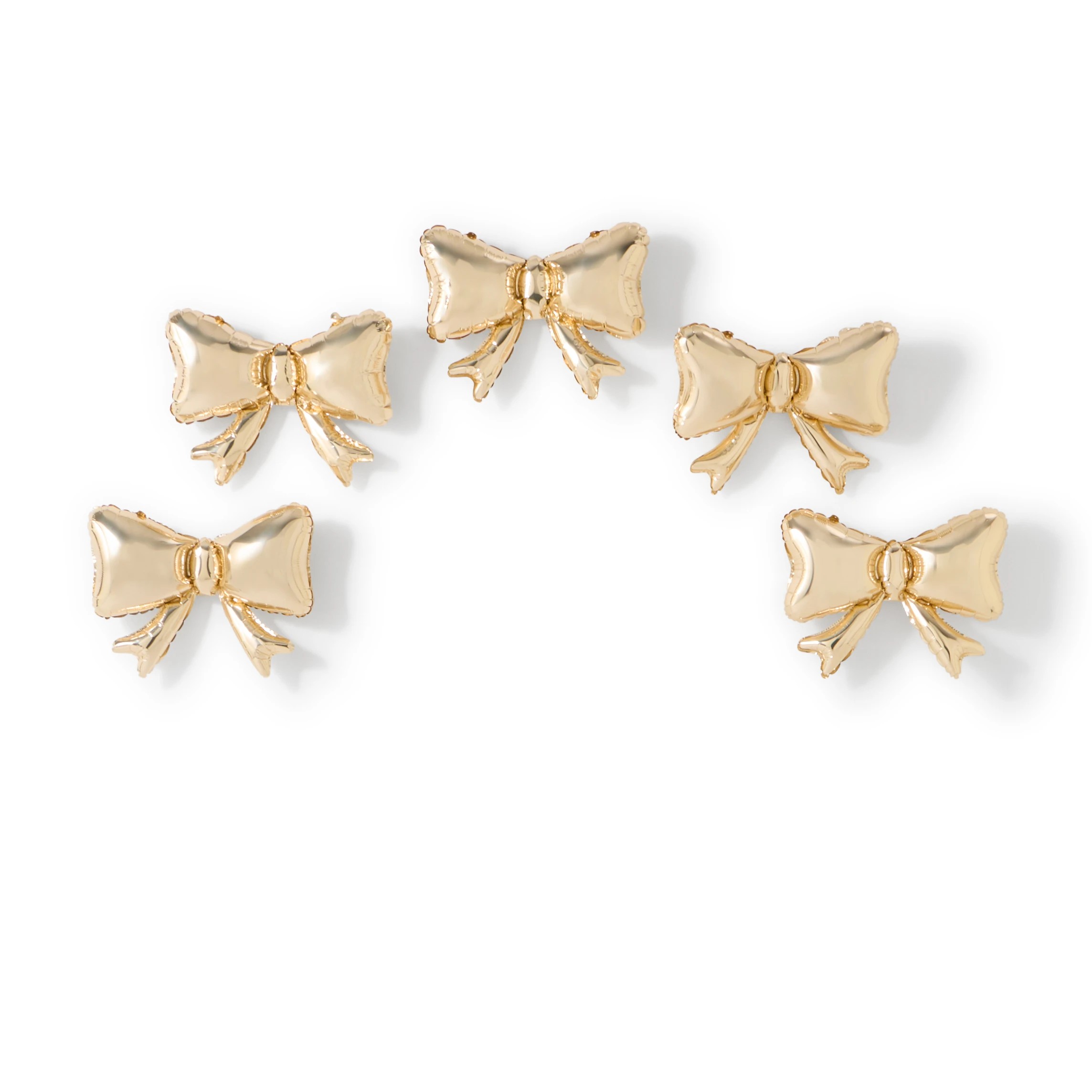 2 5 Pack Gold Bow Foil Balloons, 2 of 4