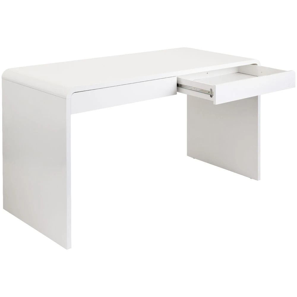 4 Reine 2 Drawer 1400mm High Gloss White Desk Desks, Tables and Workstations, 4 of 10