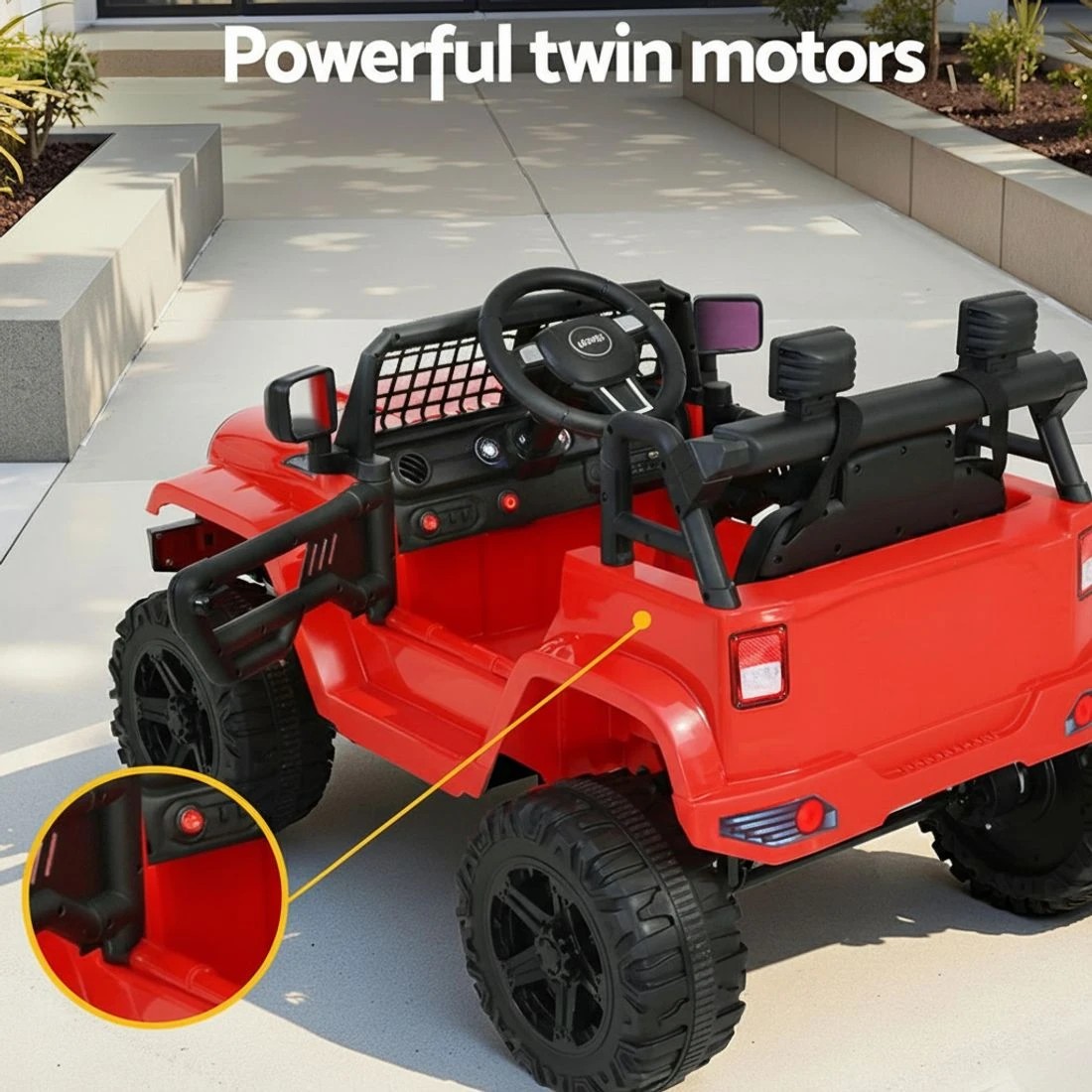 4 Rigo Kids Electric Ride On Car Jeep Toy Cars Remote 12V Red - Red, 4 of 5