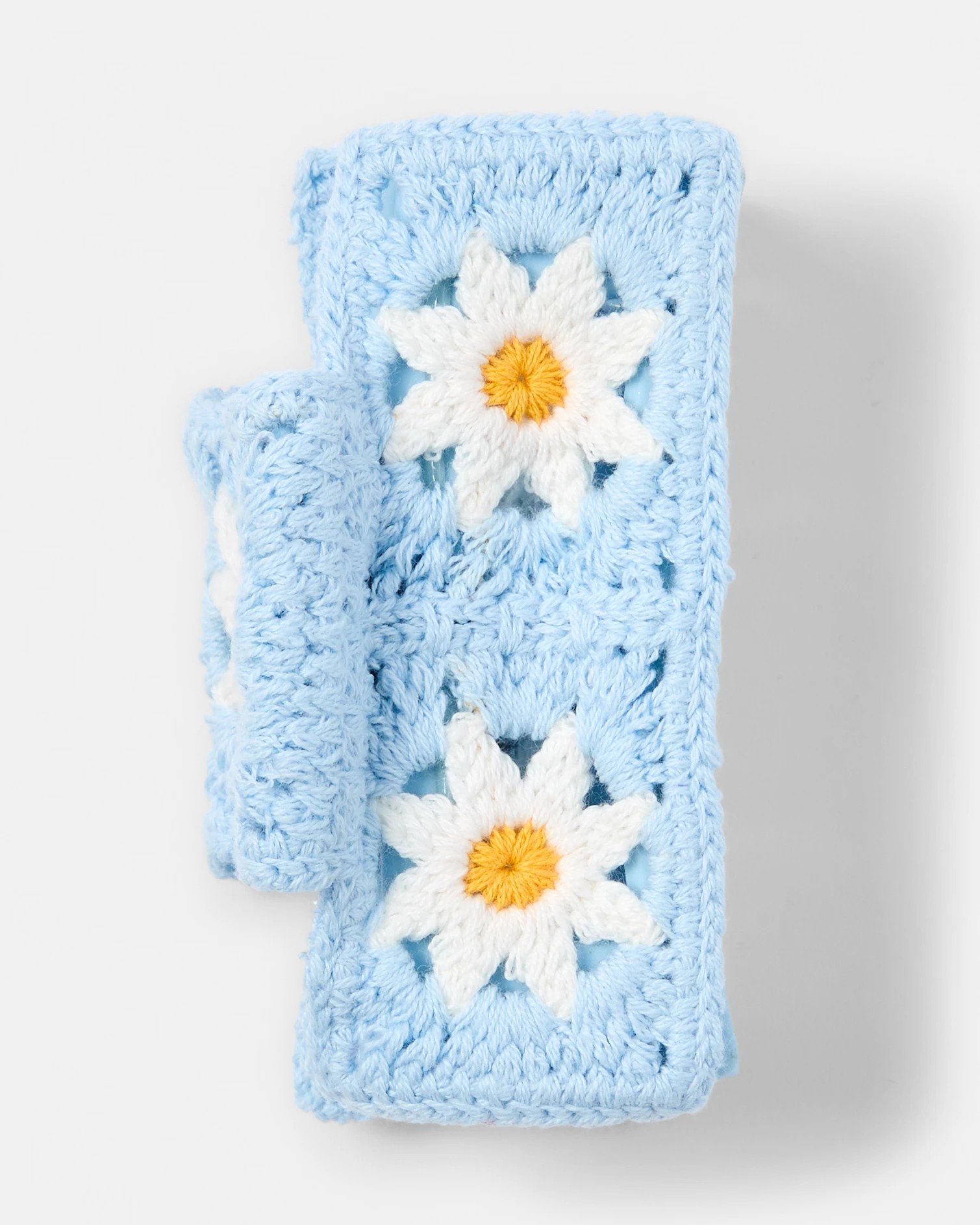 1 Blue Flower Crochet Claw Hair Clip, 1 of 4