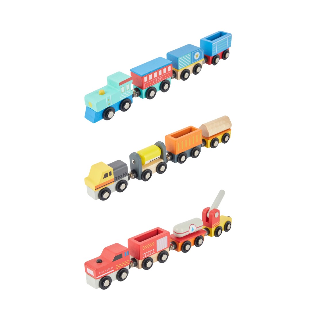 2 Wooden Train and Carriage Set - Assorted, 2 of 10