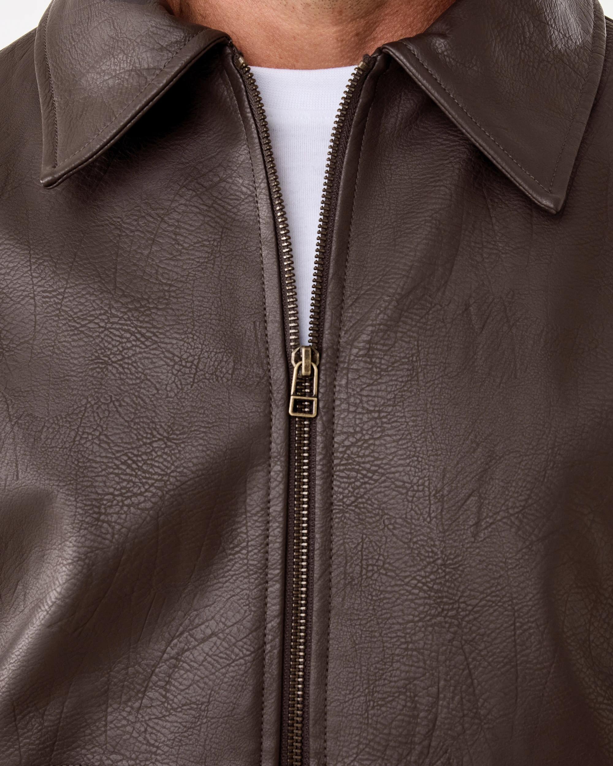 7 PU Bomber Jacket Chocolate, 7 of 8