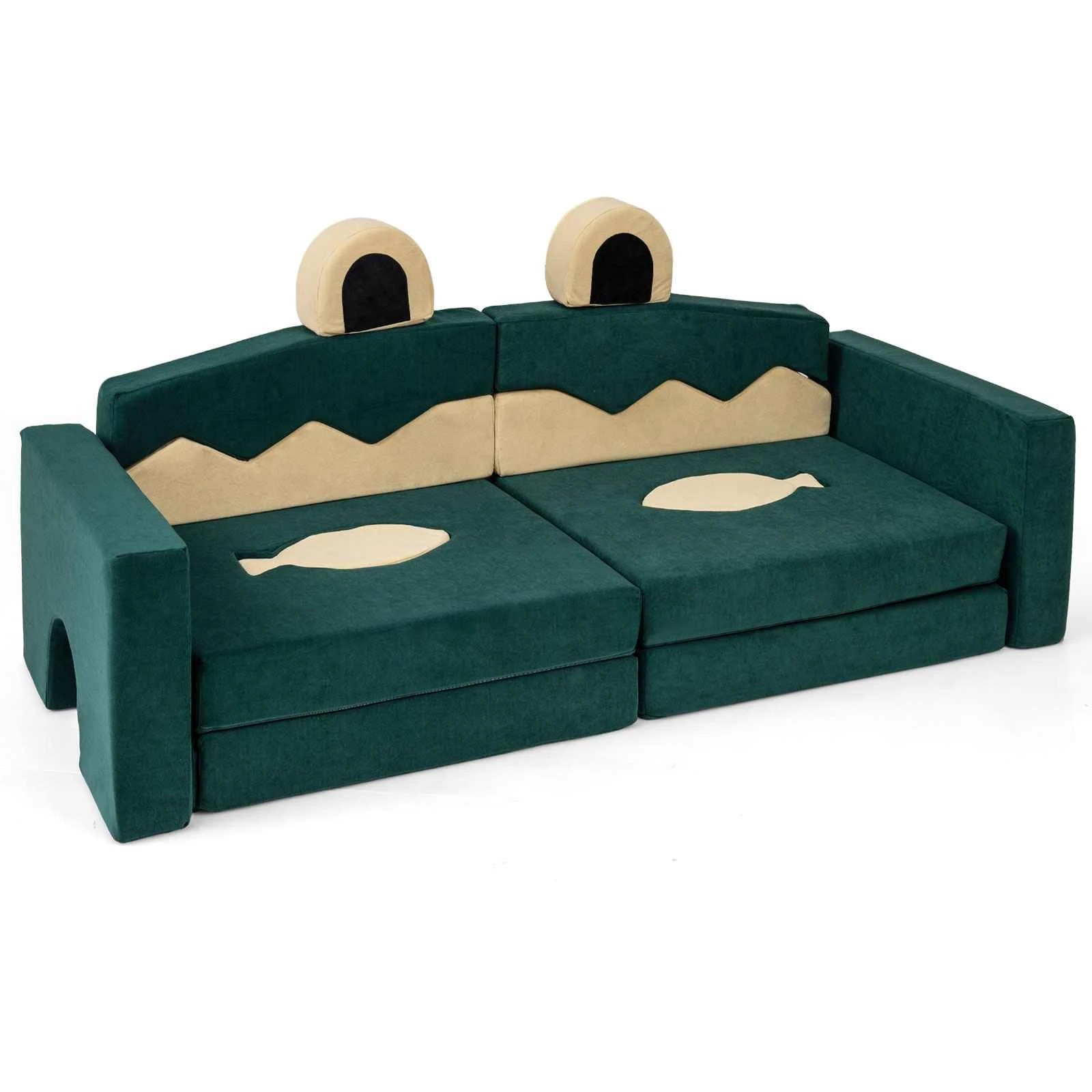1 Costway 17PCS Modular Play Couch Crocodile Foam Sofa, 1 of 1