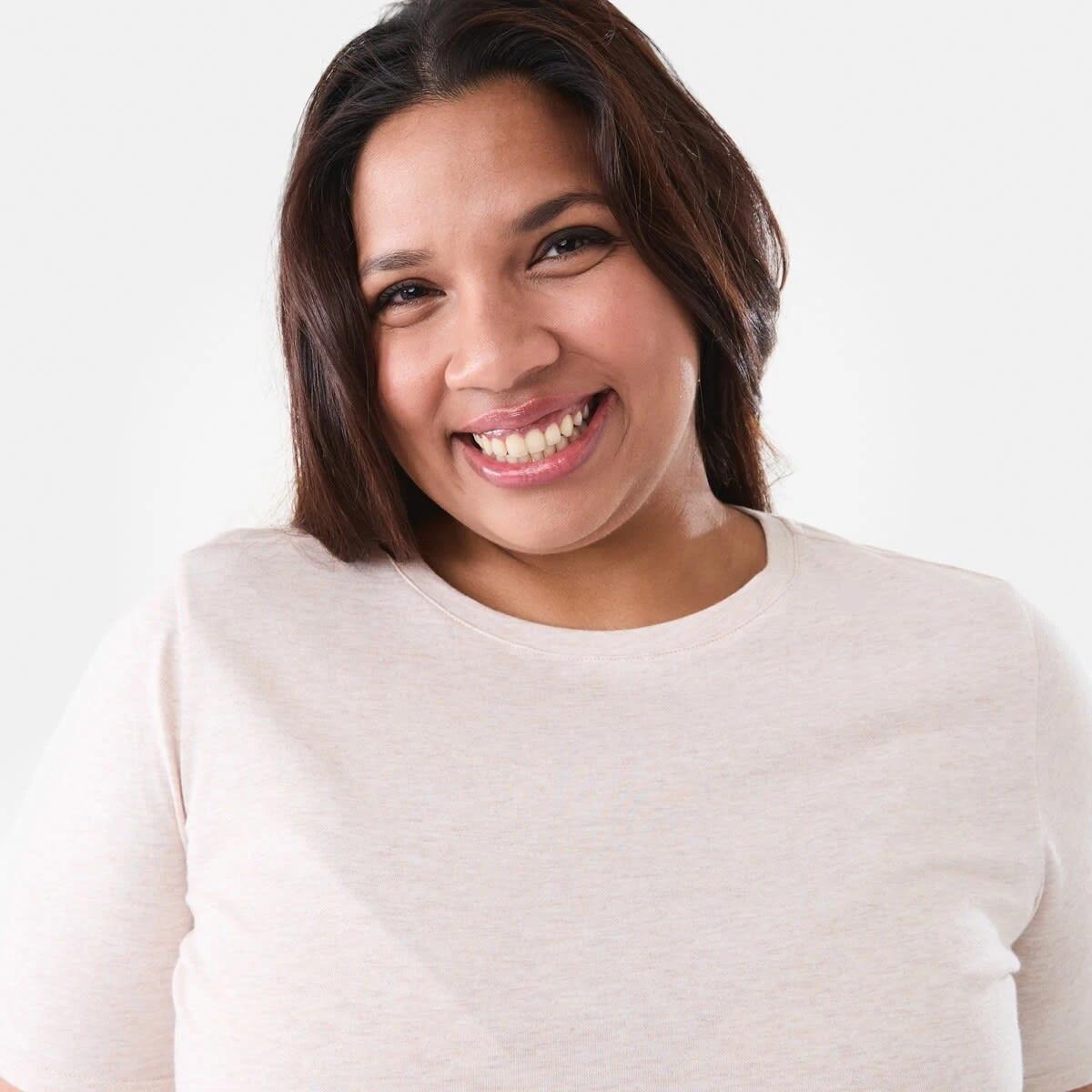 4 Curve Short Sleeve Peplum Top Soft Bge, 4 of 6