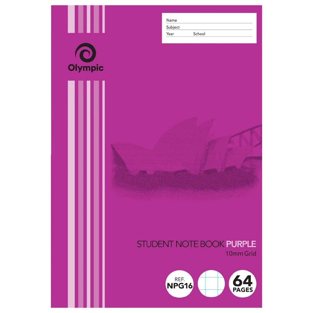 2 Olympic 250x175 55gsm 10mm Student Grid Book NSW 64 Page, 2 of 2