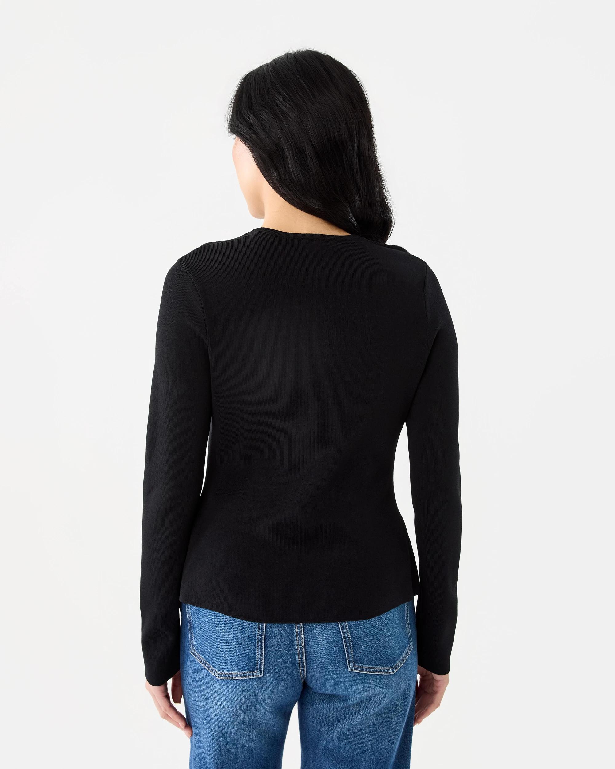 3 Long Sleeve Cinched Top Black, 3 of 7