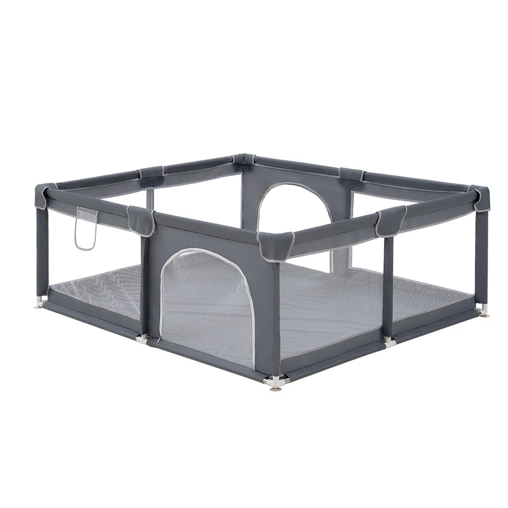 1 Playpals Baby Playpen Child Safety Gate Kids Playpen Child Play 2 Door 180X200cm - Grey, 1 of 3