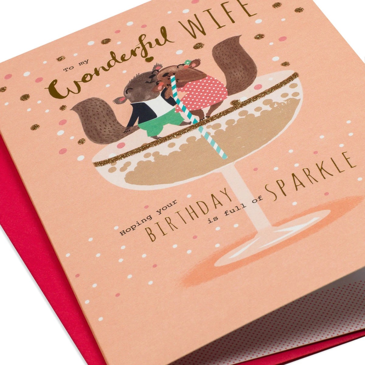 3 Hallmark Birthday Card for Wife - Squirrel Cocktail, 3 of 3