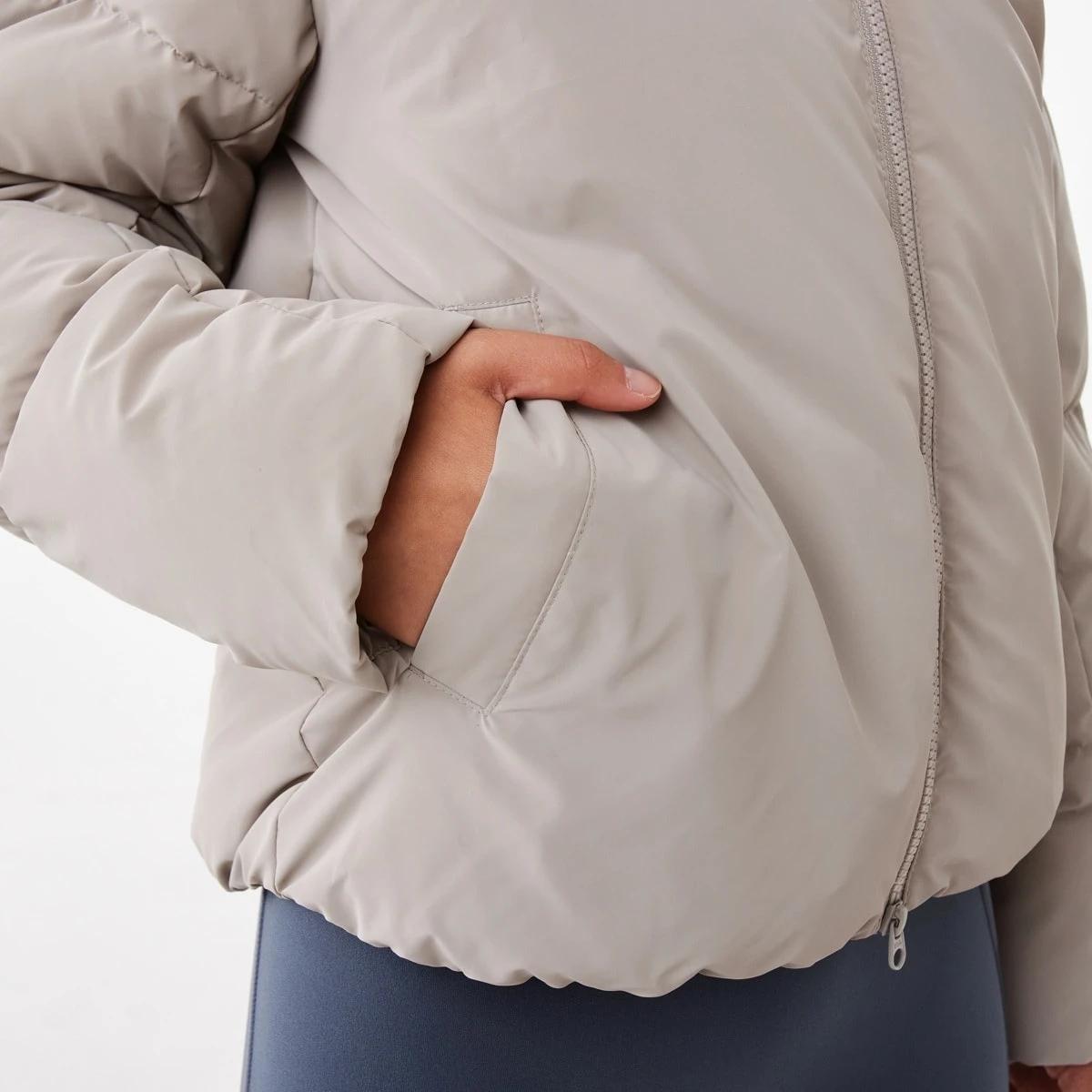 7 Active Womens Mid Length Puffer Jacket Porp Gry, 7 of 8
