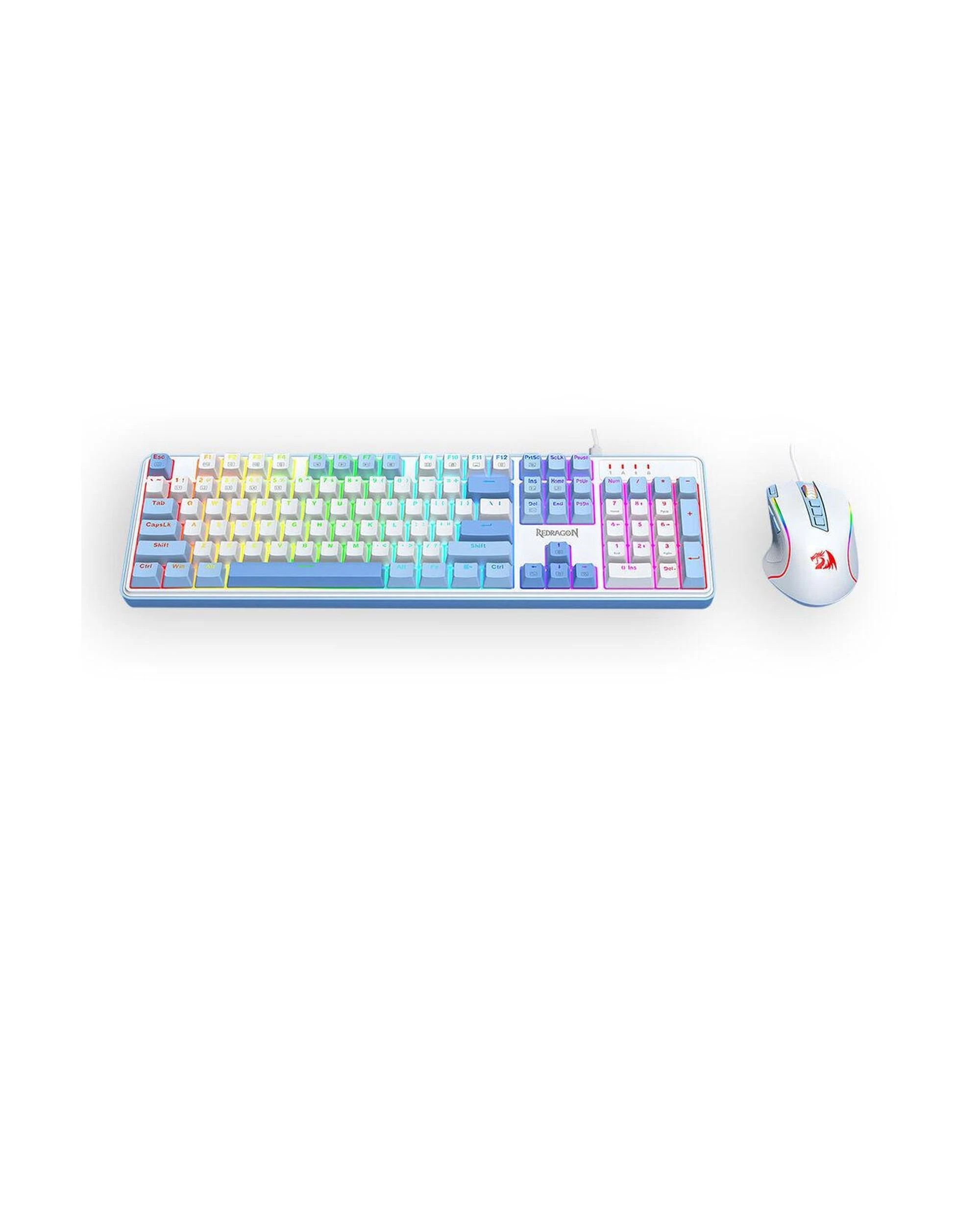 1 Redragon S139 White Full Size RGB Mechanical Perfect Gaming Combo, 1 of 9
