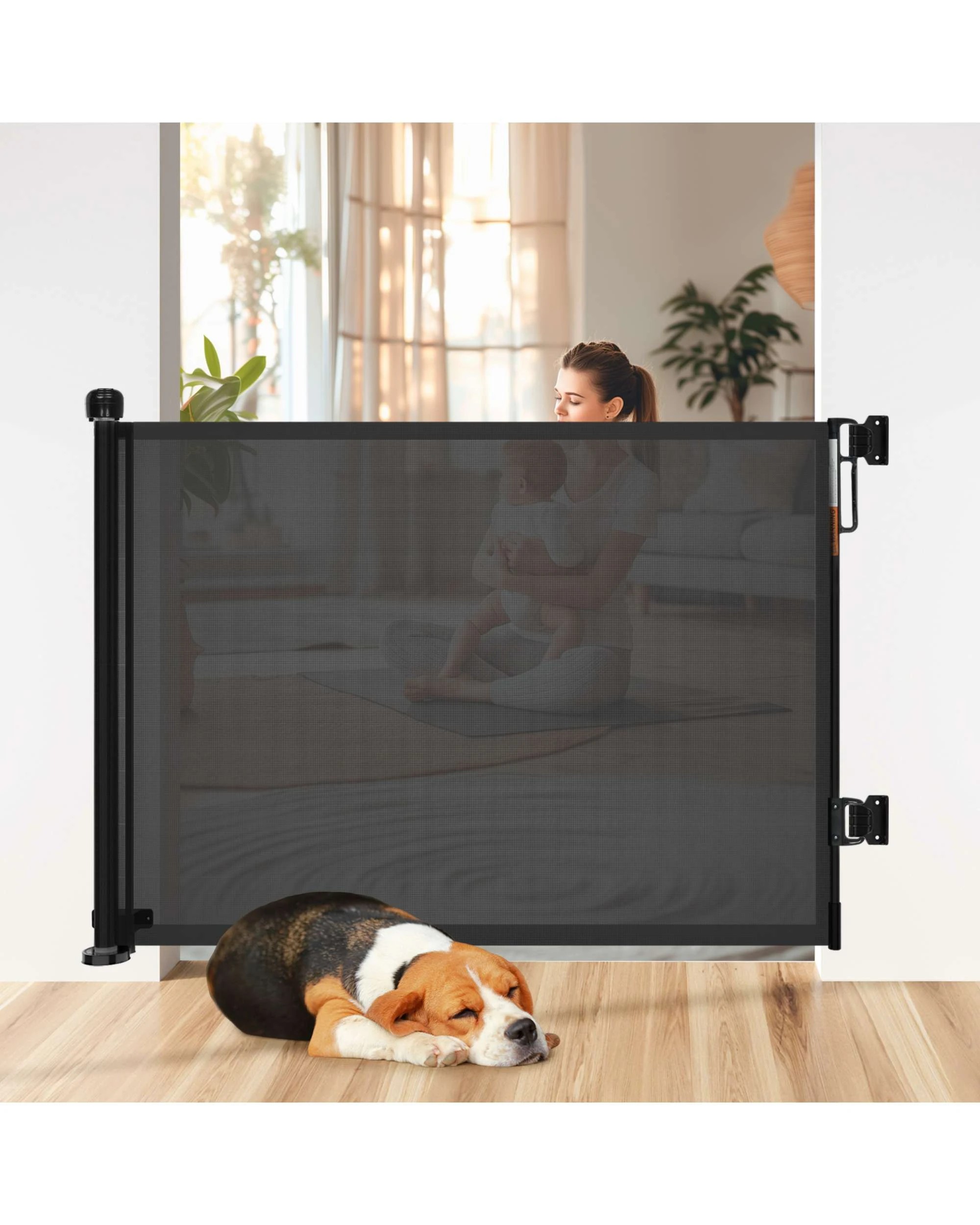 5 Advwin Retractable Pet Gate Pet Safety Fence Pet Door, 5 of 7