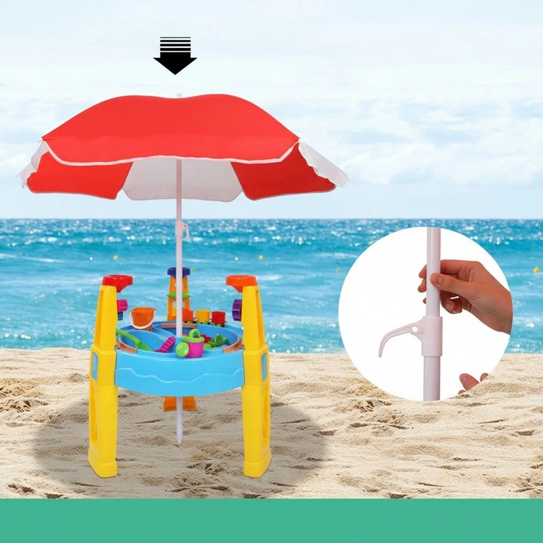 5 Keezi Kids Sandpit Pretend Play Set Durable Space Saving Modern Decor Easy Assembly Sturdy Versatile Easy Clean - Blue, 5 of 8