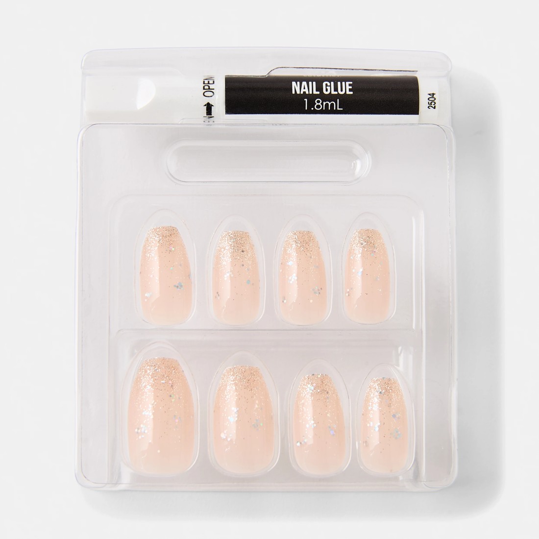 3 OXX Cosmetics 24 Pack Artificial Nails with Adhesive - Coffin Shape, Nude Gold Tone, 3 of 5