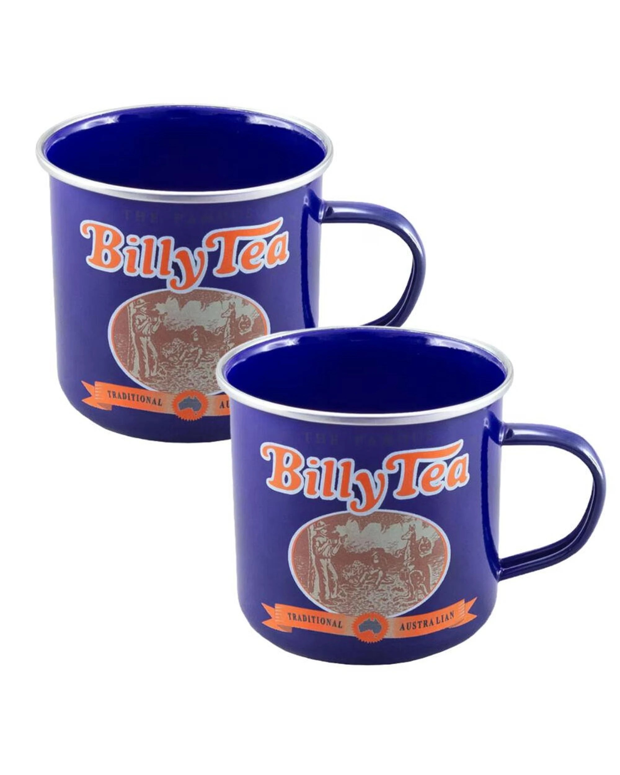 1 Rojo Billy Tea Enamel Mug 450ml Set of 2 - Blue, 1 of 2
