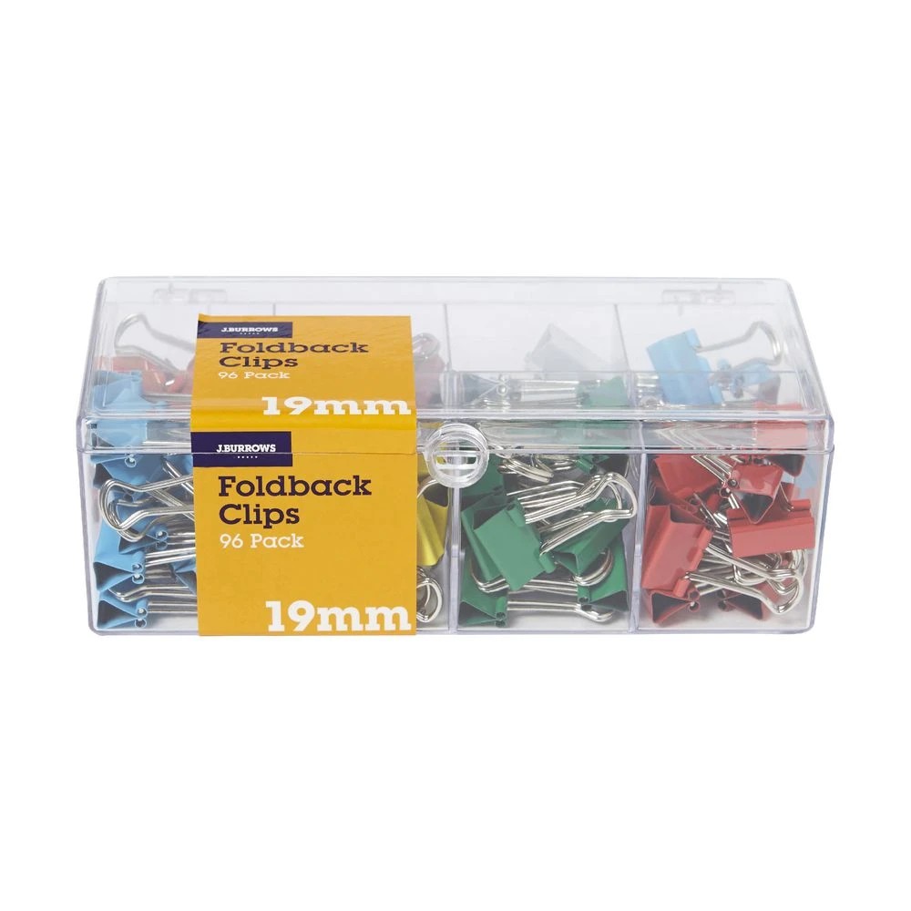 2 J.Burrows 19mm Foldback Clips Assorted 96 Pack, 2 of 5