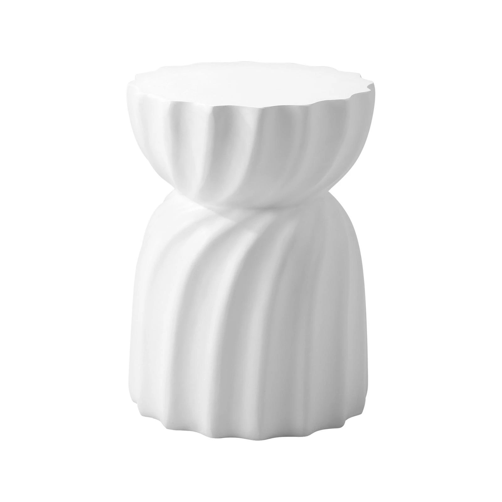 1 Oikiture Coffee Side Table Bedside End Stool Stand Stone Indoor Outdoor
 - White, 1 of 8